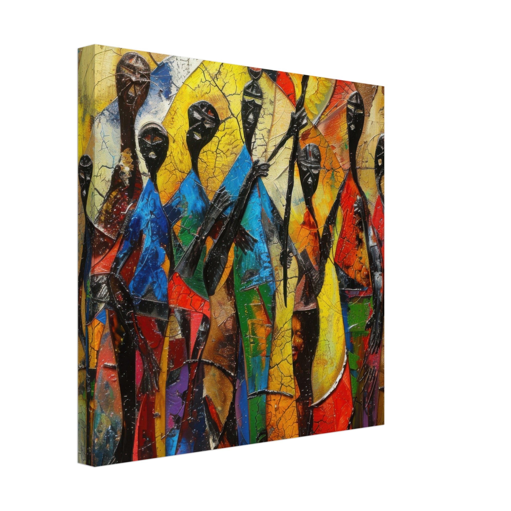 Canvas Square - Expressionism art style Ugandas ancestors - Shop Ai Art WebShop - Digital Art online Store