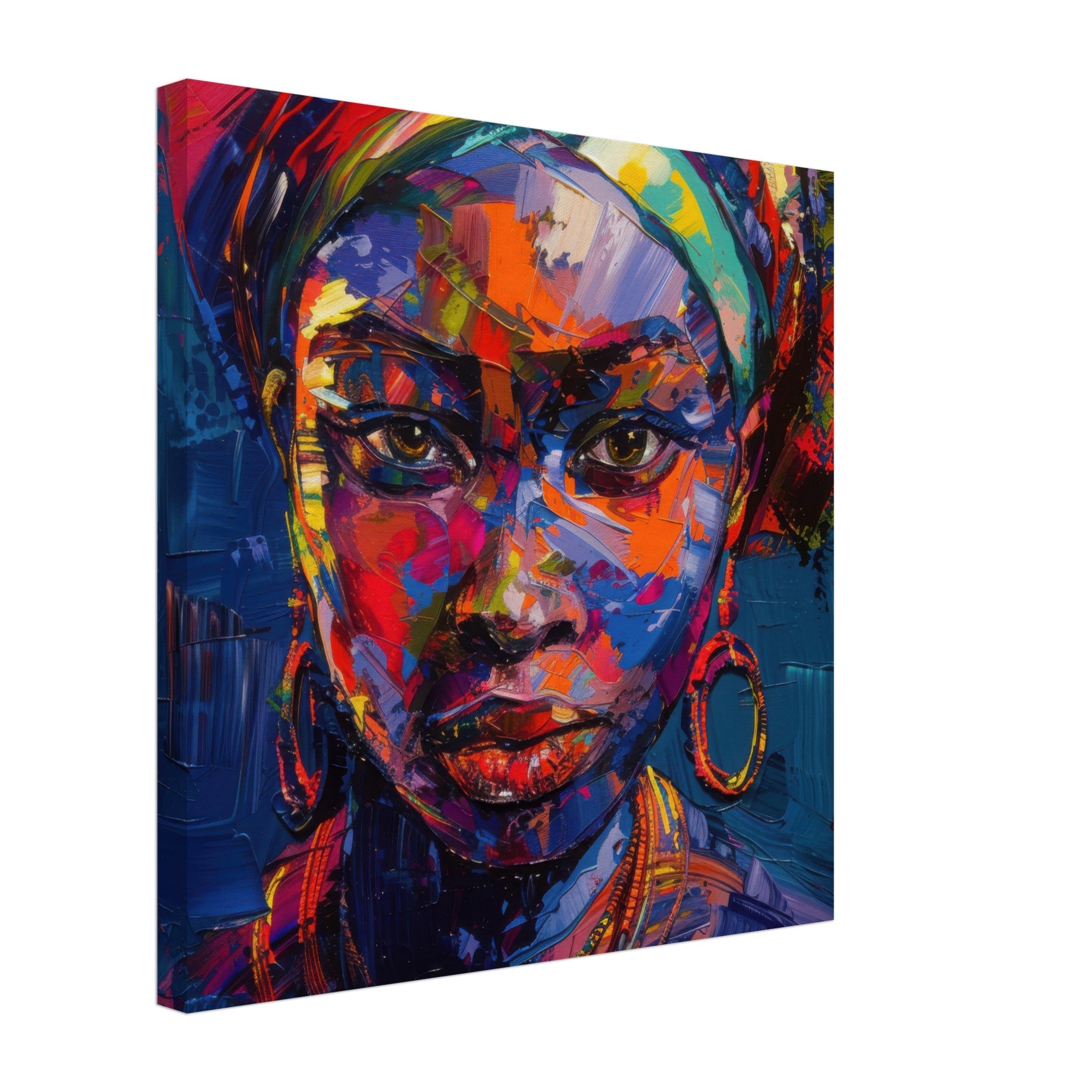 Canvas Square - Expressionism art style Ugandas ancestors female - Shop Ai Art WebShop - Digital Art online Store