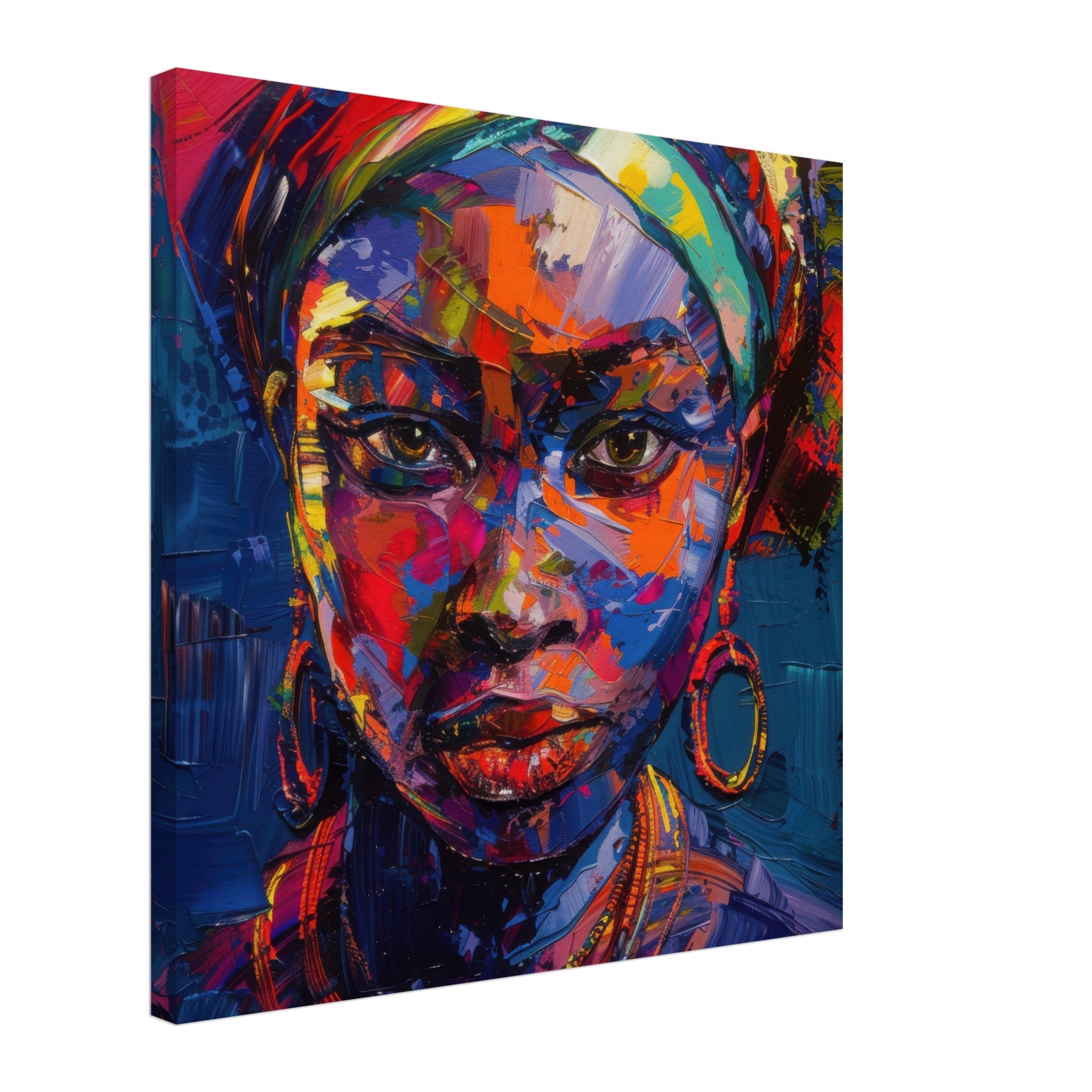 Canvas Square - Expressionism art style Ugandas ancestors female - Shop Ai Art WebShop - Digital Art online Store