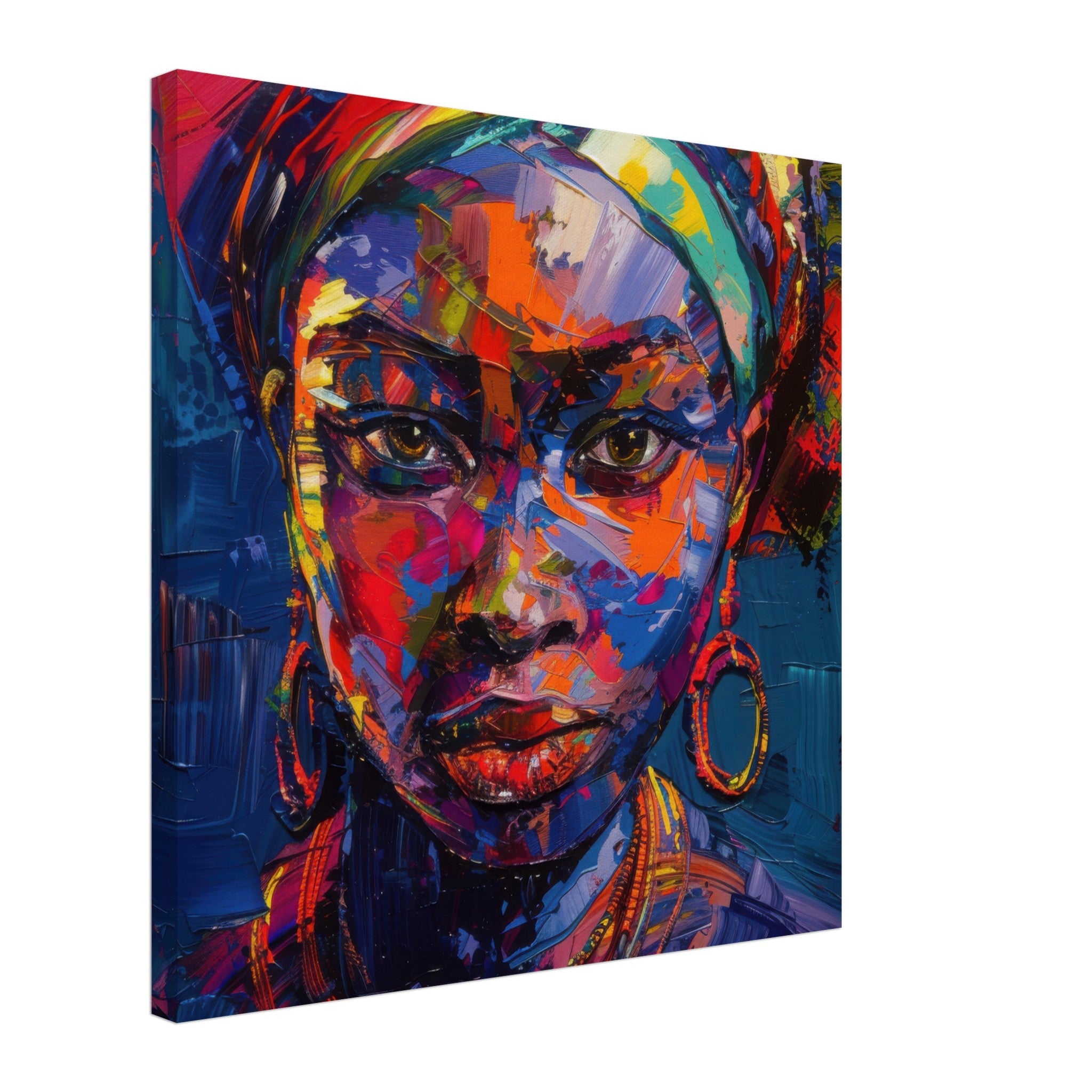 Canvas Square - Expressionism art style Ugandas ancestors female - Shop Ai Art WebShop - Digital Art online Store