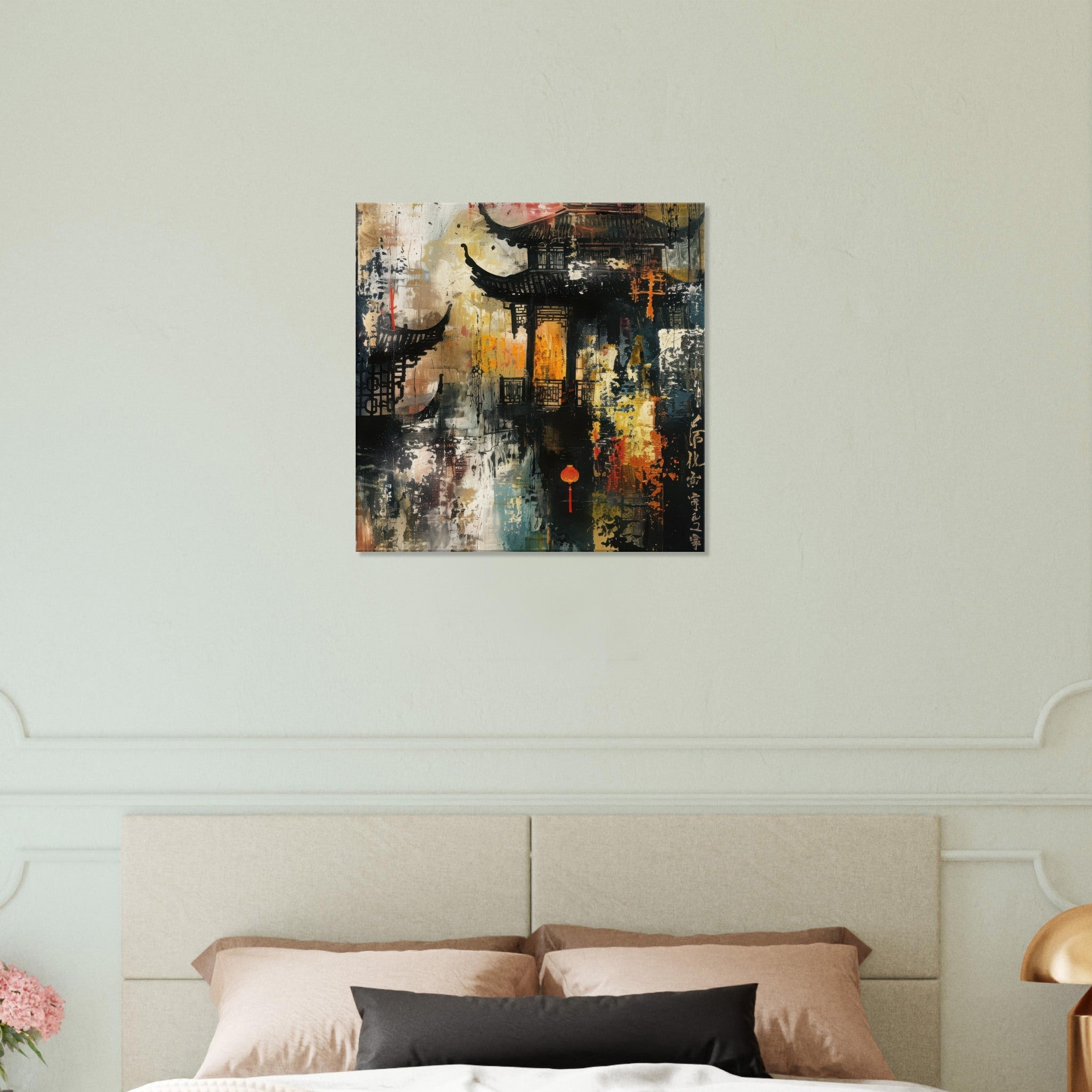 Canvas Square - Old culture of China in abstract style - Shop Ai Art WebShop - Digital Art online Store