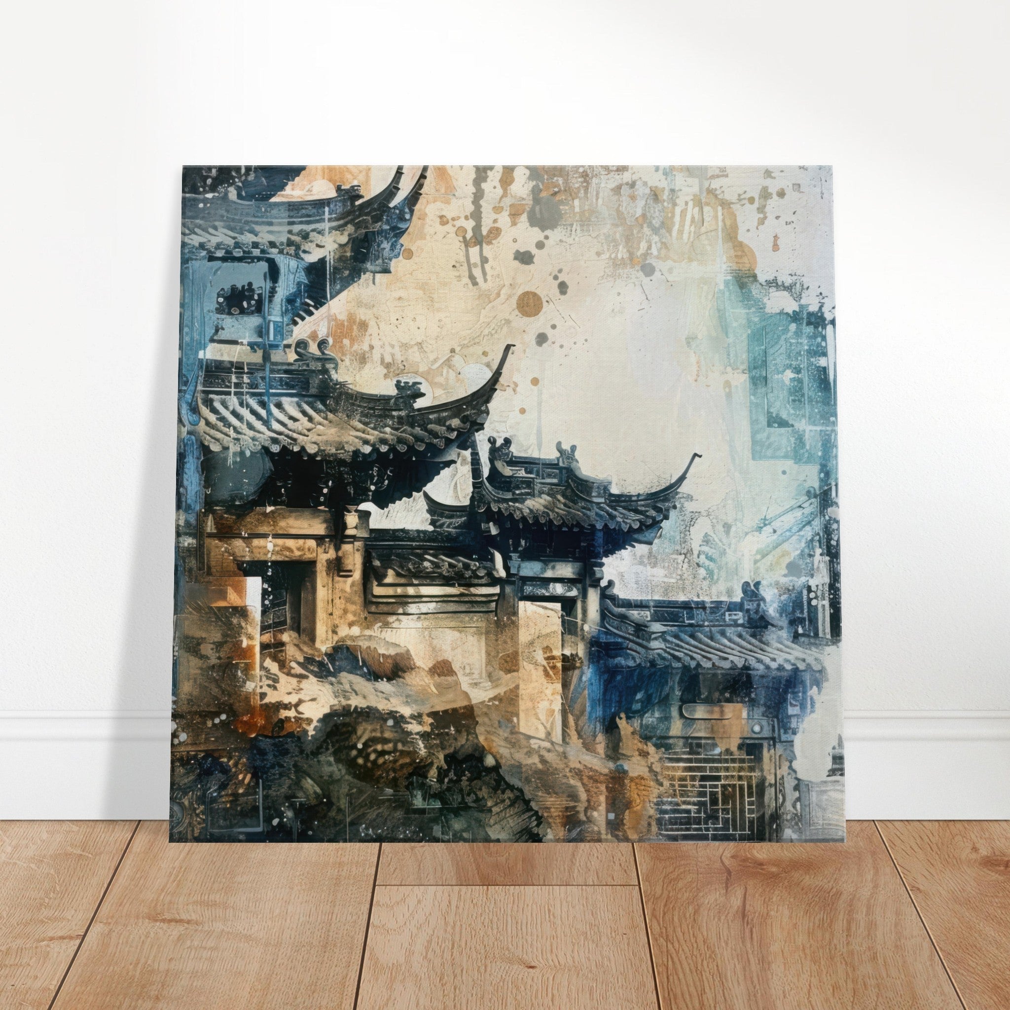 Canvas Square - Old culture of China in abstract style 5 - Shop Ai Art WebShop - Digital Art online Store