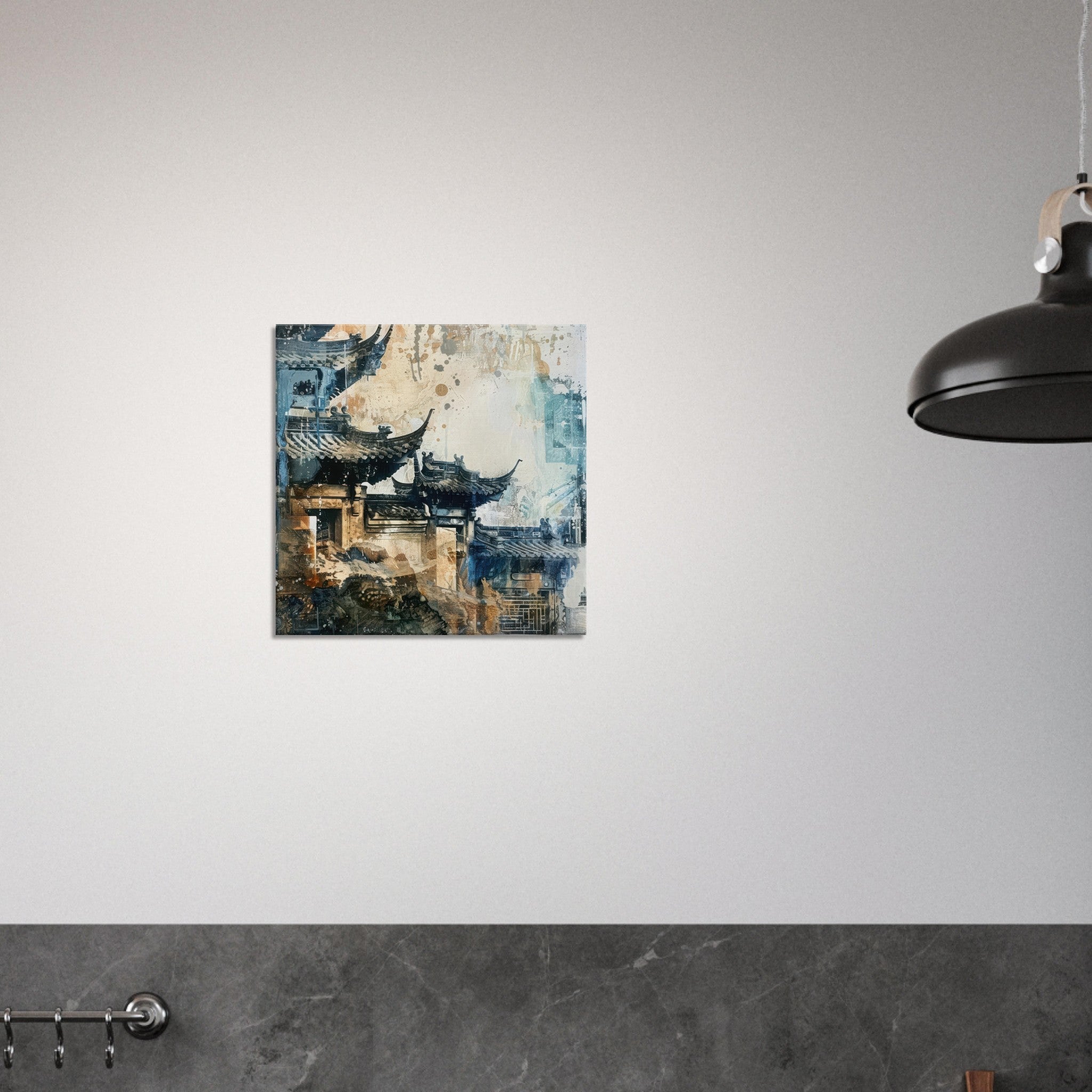 Canvas Square - Old culture of China in abstract style 5 - Shop Ai Art WebShop - Digital Art online Store