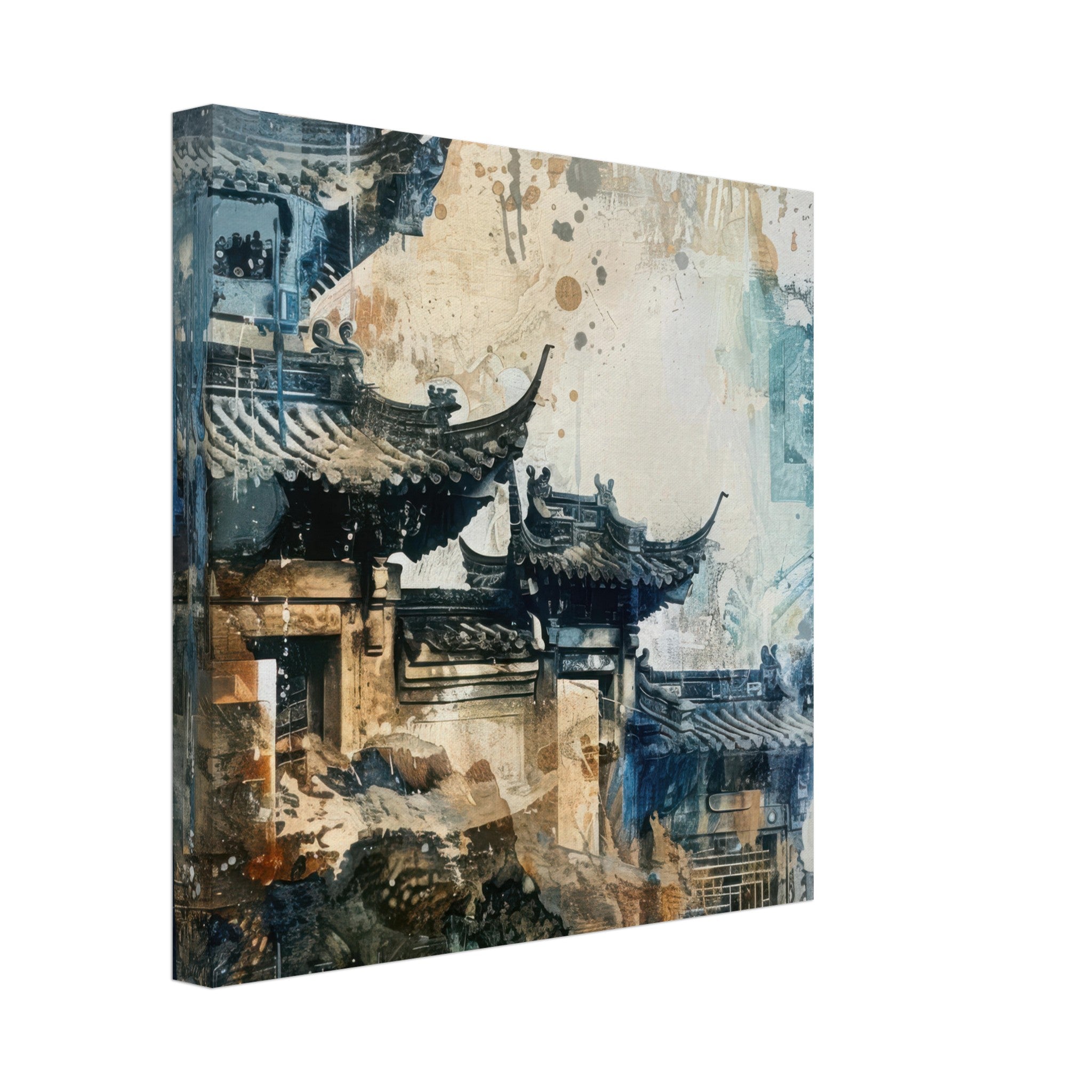 Canvas Square - Old culture of China in abstract style 5 - Shop Ai Art WebShop - Digital Art online Store
