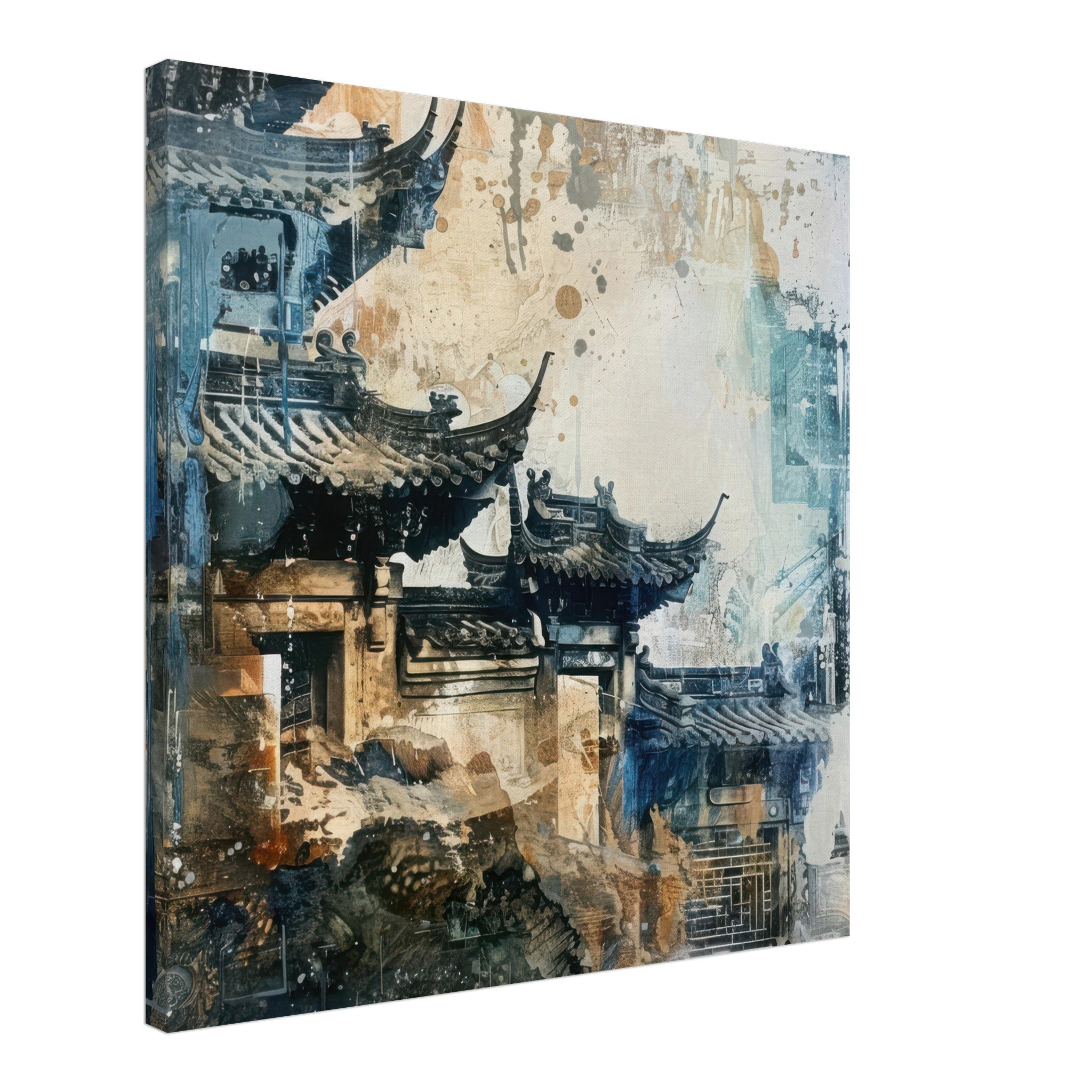 Canvas Square - Old culture of China in abstract style 5 - Shop Ai Art WebShop - Digital Art online Store
