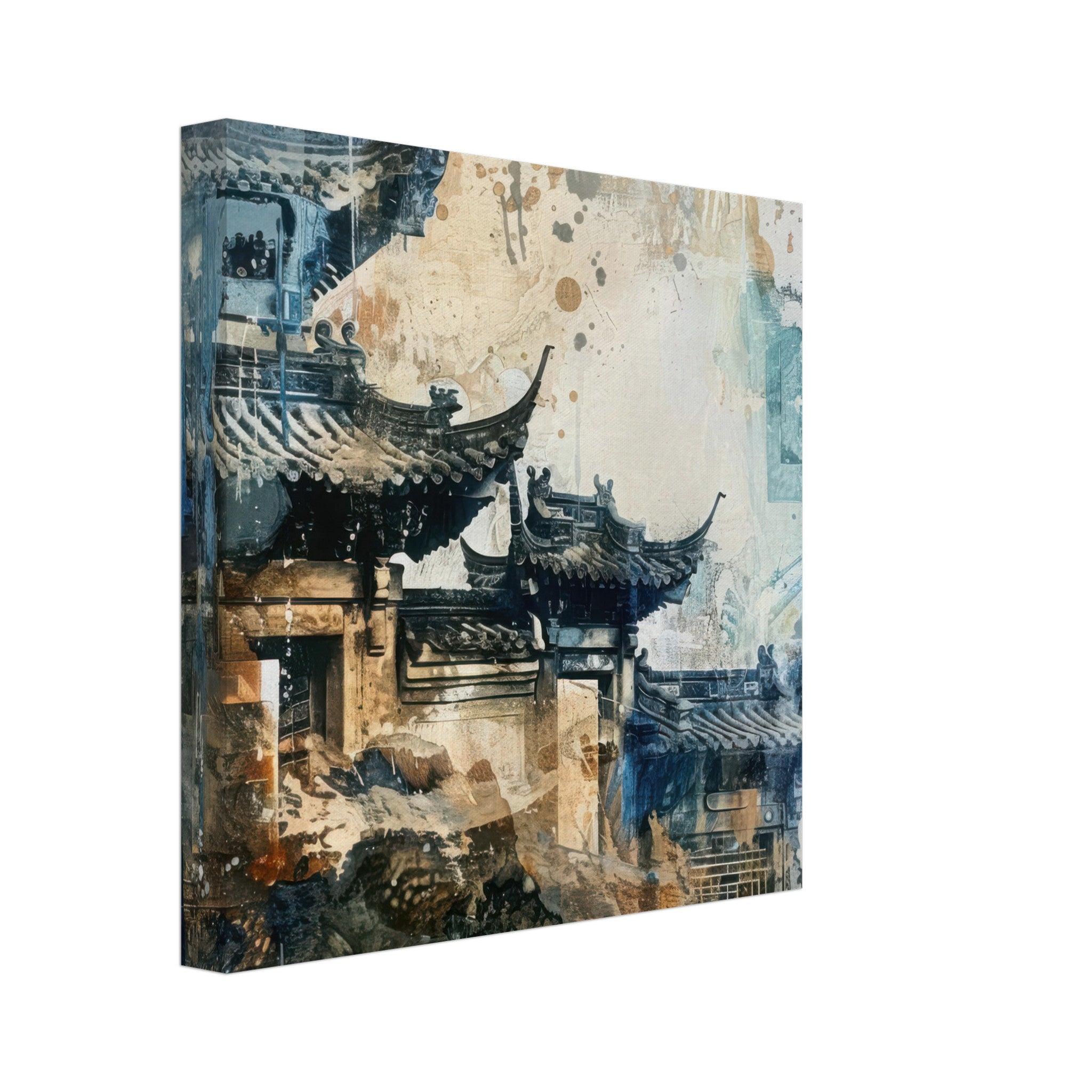 Canvas Square - Old culture of China in abstract style 5 - Shop Ai Art WebShop - Digital Art online Store