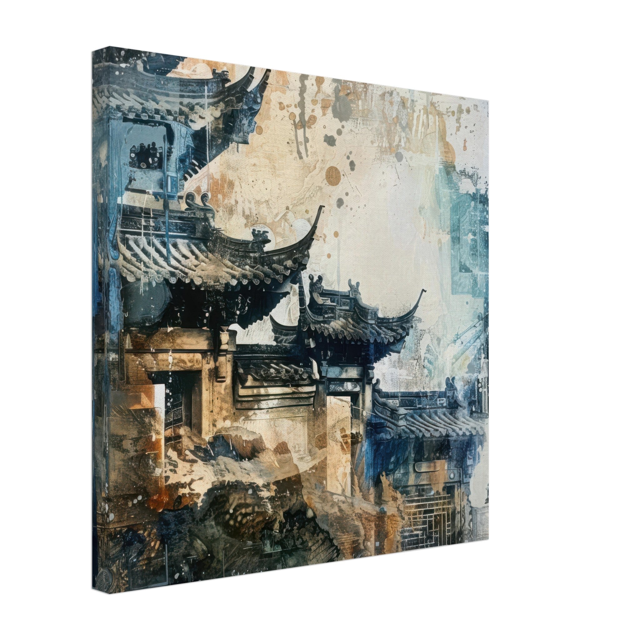 Canvas Square - Old culture of China in abstract style 5 - Shop Ai Art WebShop - Digital Art online Store