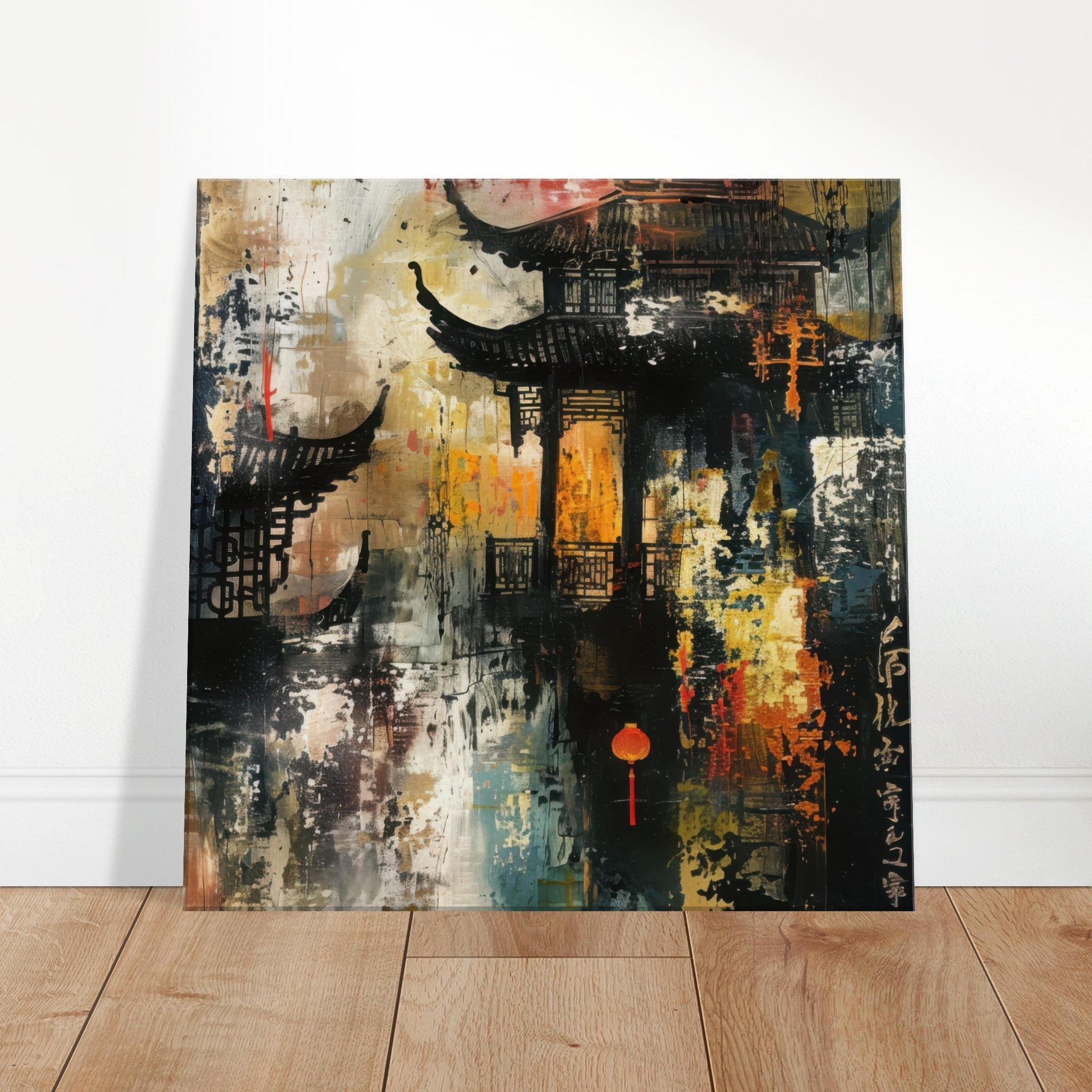 Canvas Square - Old culture of China in abstract style - Shop Ai Art WebShop - Digital Art online Store