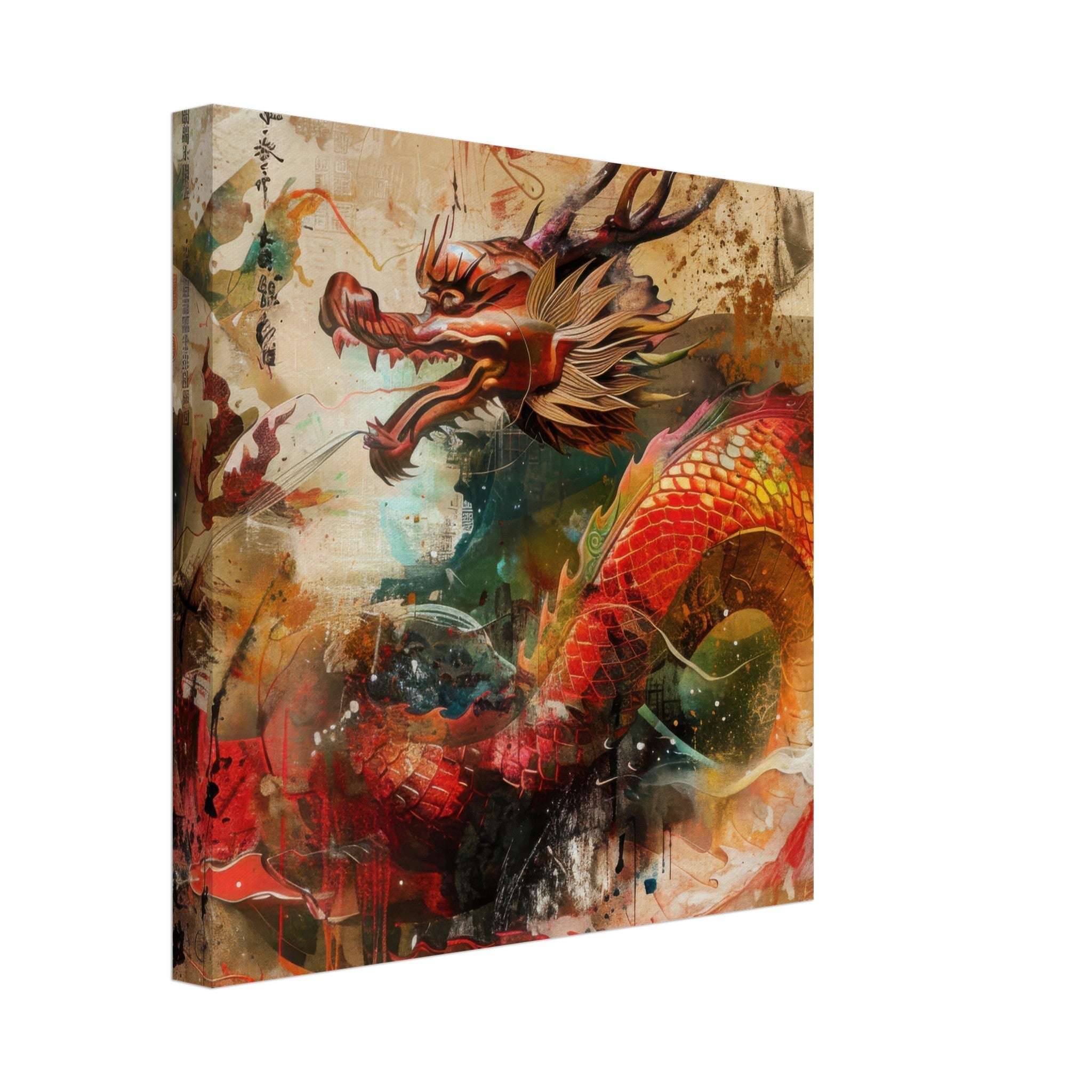 Canvas Square - Old culture of China in abstract style 7 - Shop Ai Art WebShop - Digital Art online Store