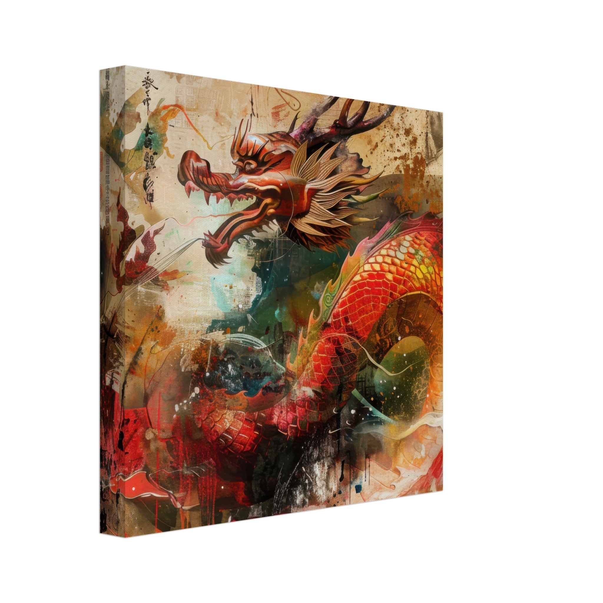 Canvas Square - Old culture of China in abstract style 7 - Shop Ai Art WebShop - Digital Art online Store