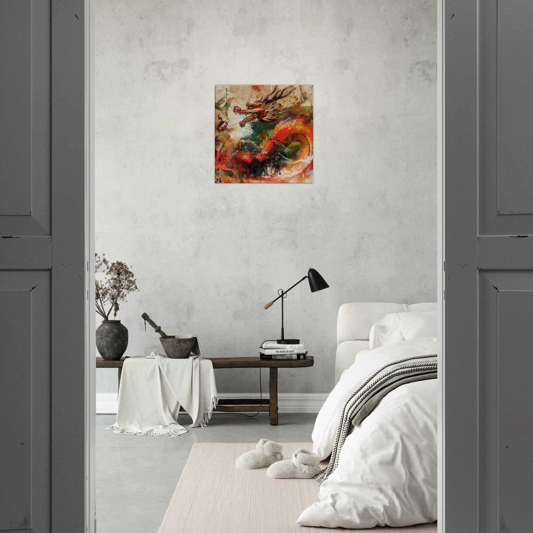Canvas Square - Old culture of China in abstract style 7 - Shop Ai Art WebShop - Digital Art online Store