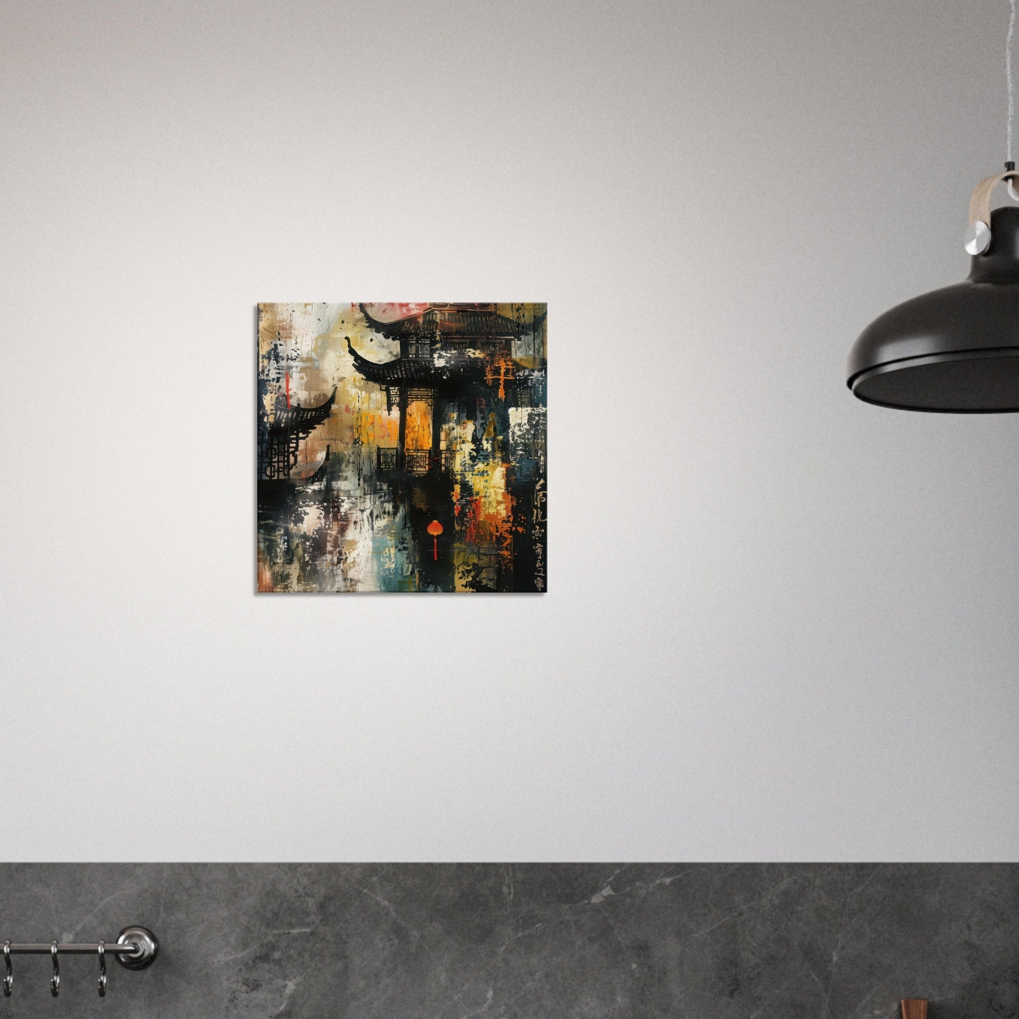 Canvas Square - Old culture of China in abstract style - Shop Ai Art WebShop - Digital Art online Store