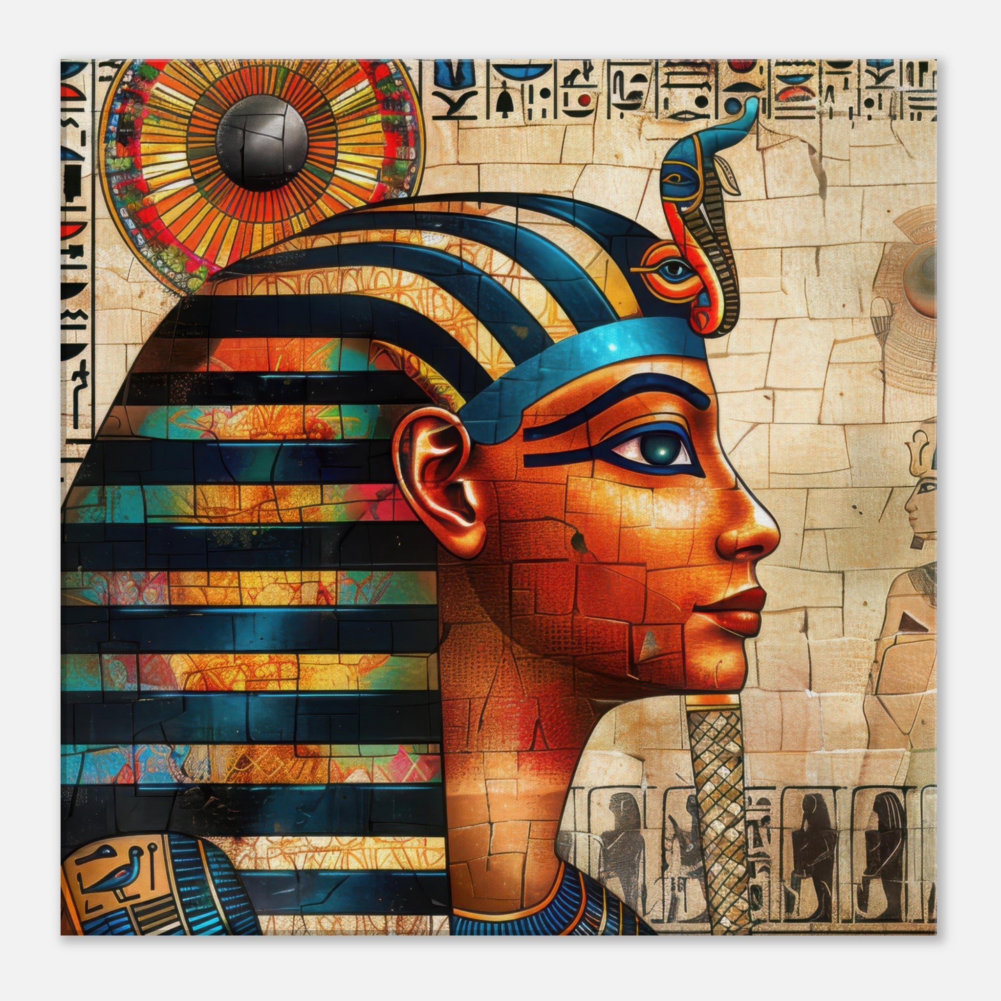 Canvas Square - Old culture of Egypt in abstract style 2 - Shop Ai Art WebShop - Digital Art online Store