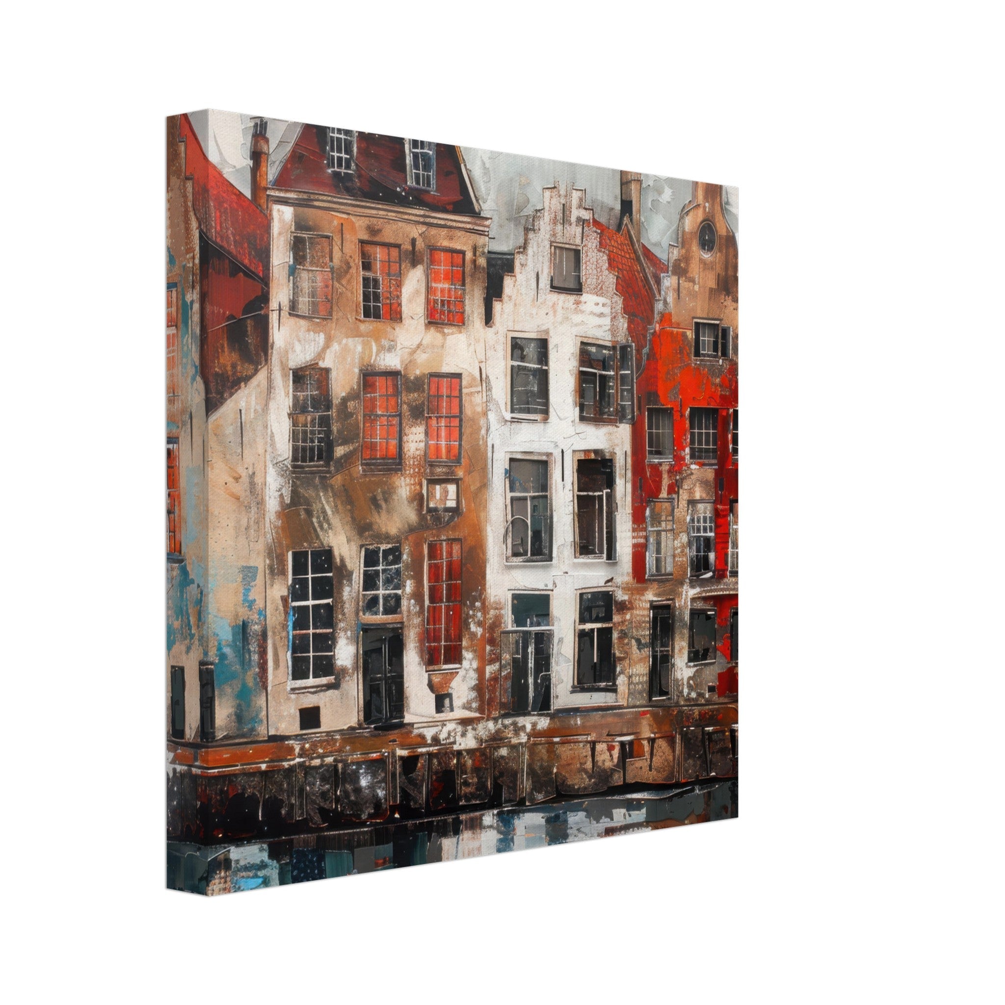Canvas Square - Old culture of the Netherlands in abstract style - Shop Ai Art WebShop - Digital Art online Store