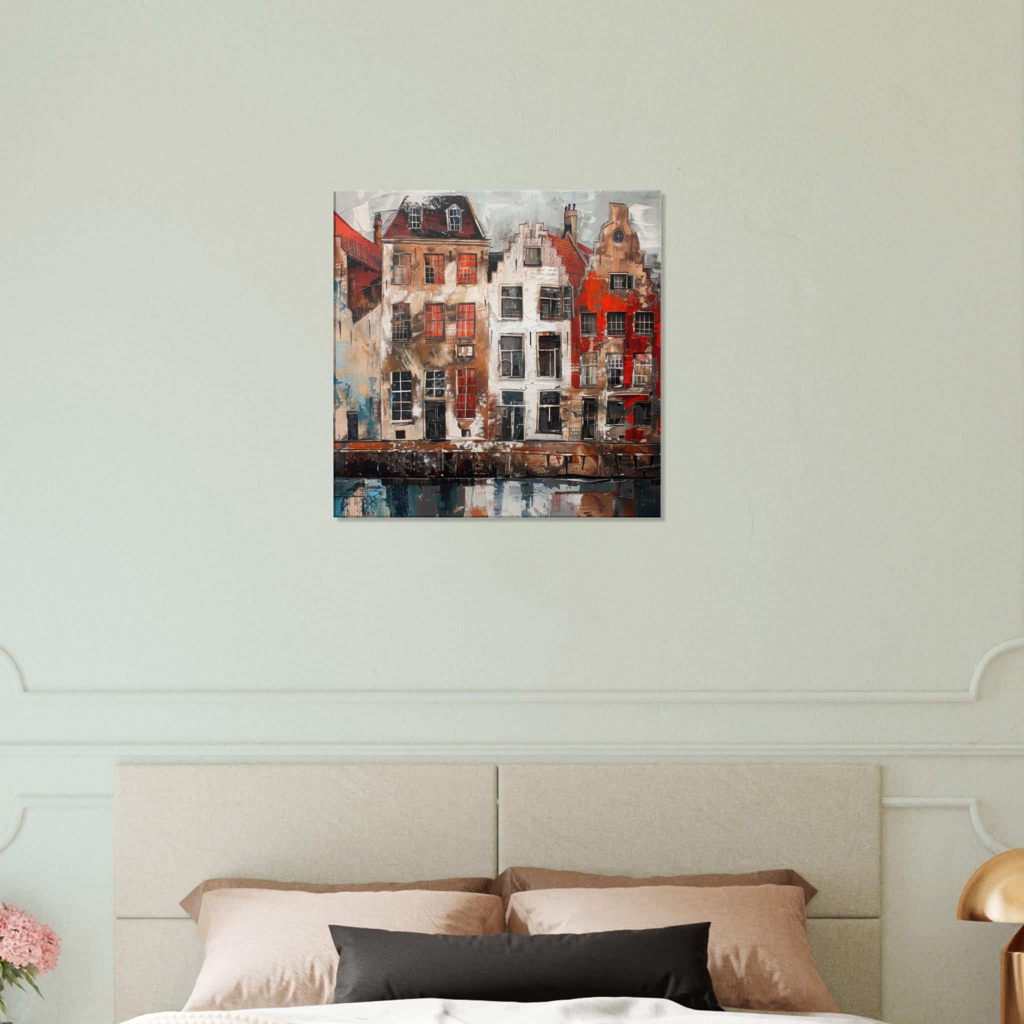 Canvas Square - Old culture of the Netherlands in abstract style - Shop Ai Art WebShop - Digital Art online Store