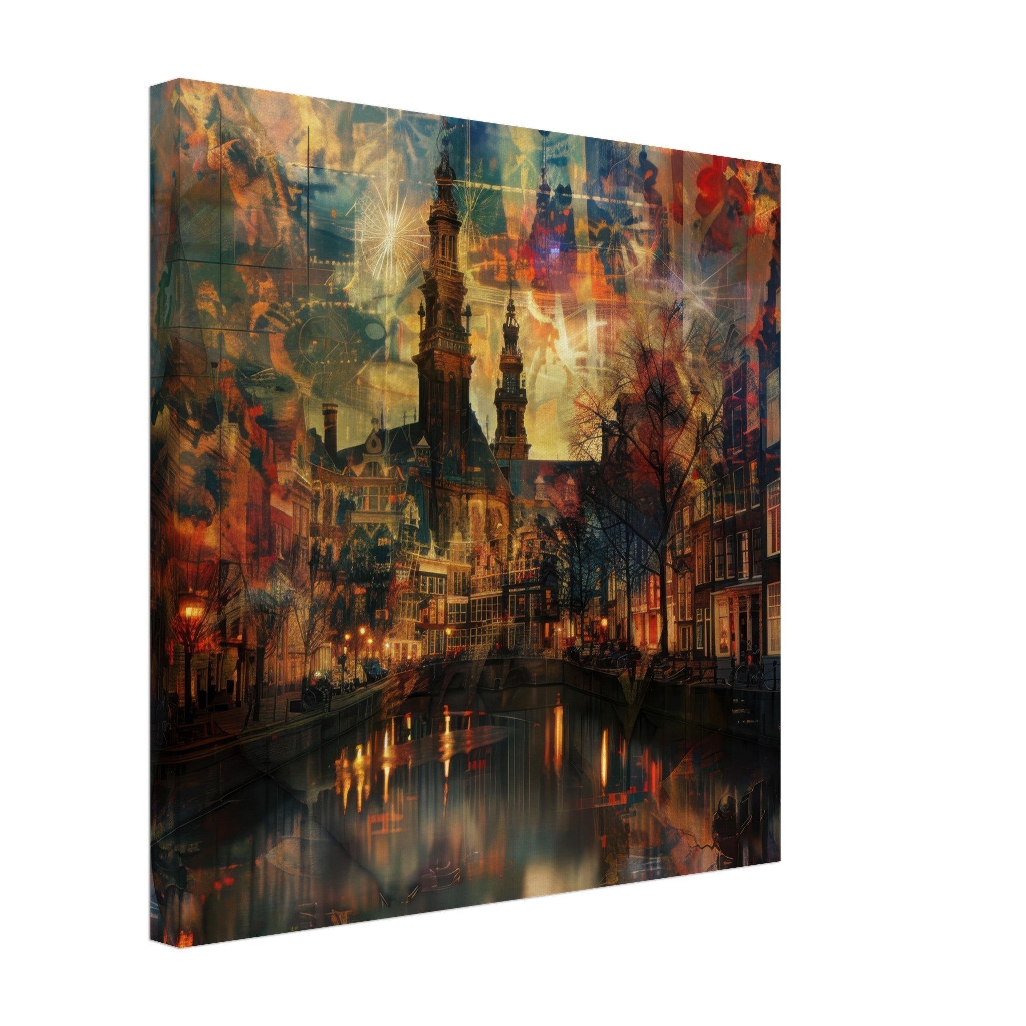 Canvas Square - Old culture of the Netherlands in abstract style 2 - Shop Ai Art WebShop - Digital Art online Store