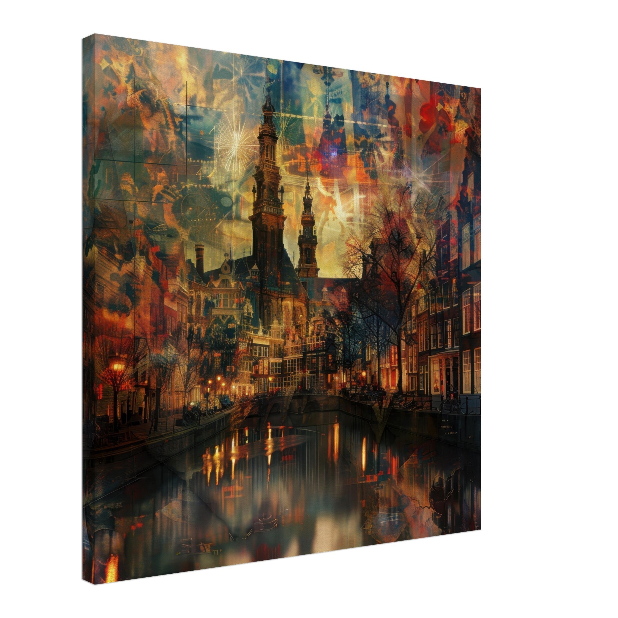 Canvas Square - Old culture of the Netherlands in abstract style 2 - Shop Ai Art WebShop - Digital Art online Store
