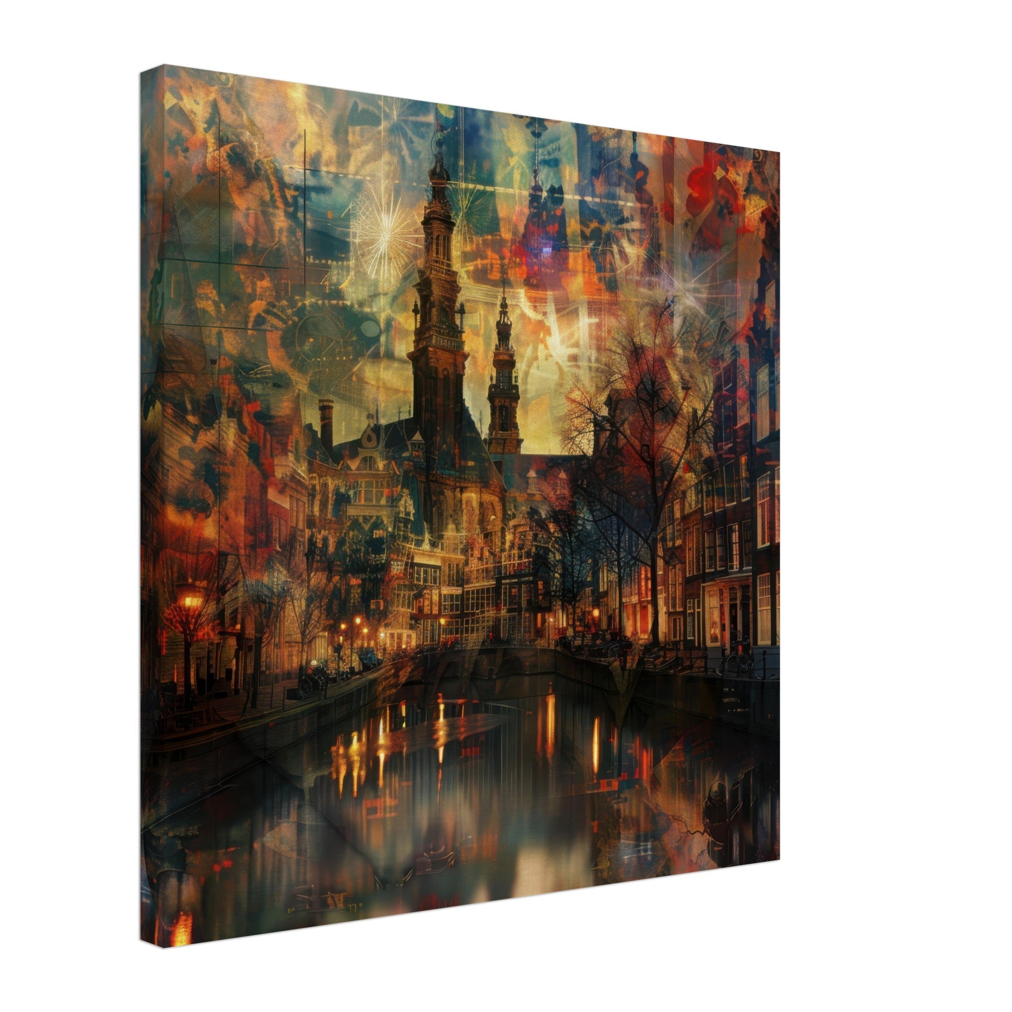 Canvas Square - Old culture of the Netherlands in abstract style 2 - Shop Ai Art WebShop - Digital Art online Store
