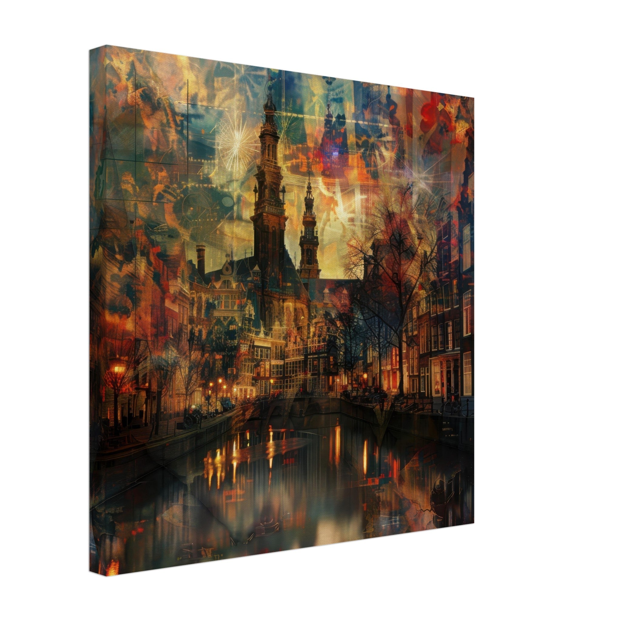 Canvas Square - Old culture of the Netherlands in abstract style 2 - Shop Ai Art WebShop - Digital Art online Store