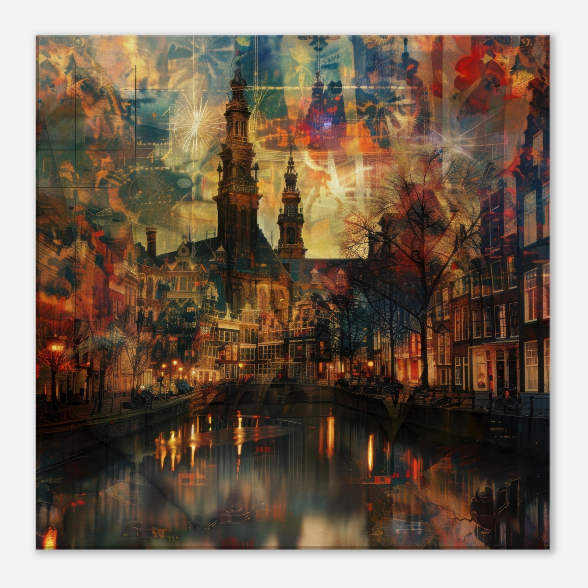 Canvas Square - Old culture of the Netherlands in abstract style 2 - Shop Ai Art WebShop - Digital Art online Store