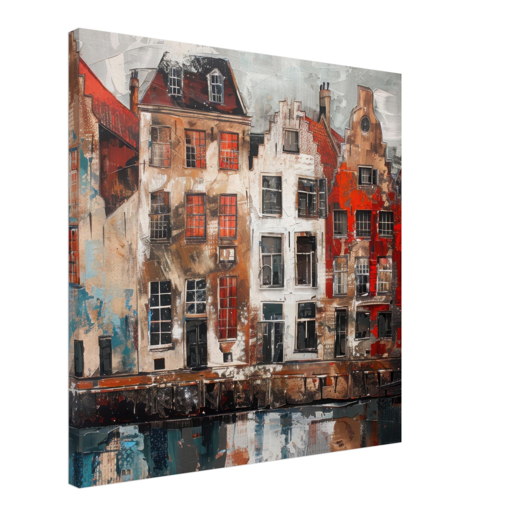 Canvas Square - Old culture of the Netherlands in abstract style - Shop Ai Art WebShop - Digital Art online Store