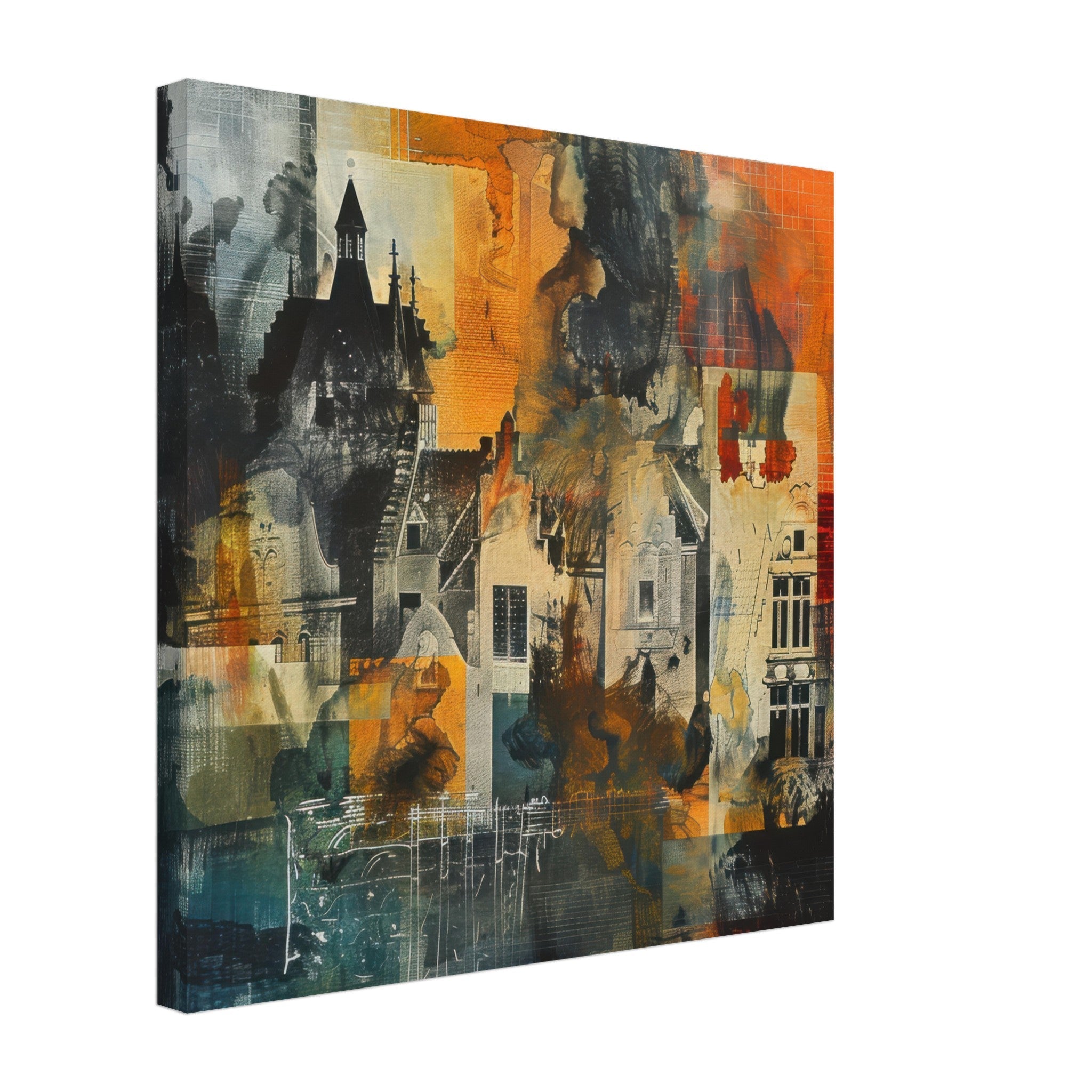 Canvas Square - Old culture of the Netherlands in abstract style 4 - Shop Ai Art WebShop - Digital Art online Store