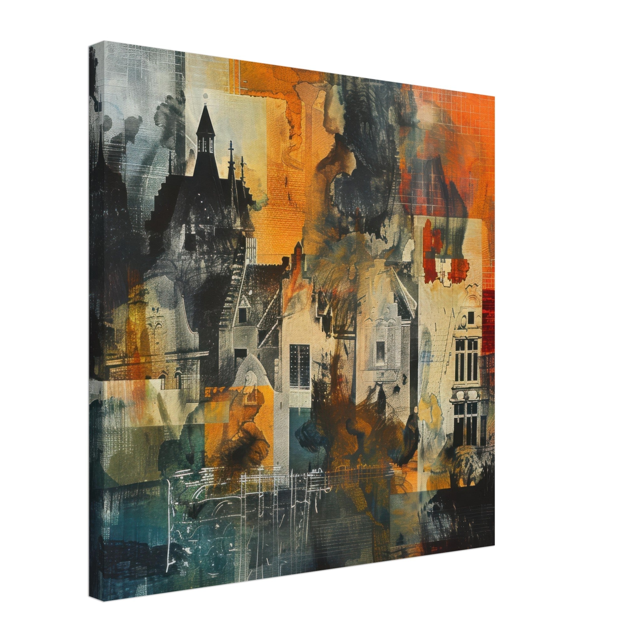Canvas Square - Old culture of the Netherlands in abstract style 4 - Shop Ai Art WebShop - Digital Art online Store