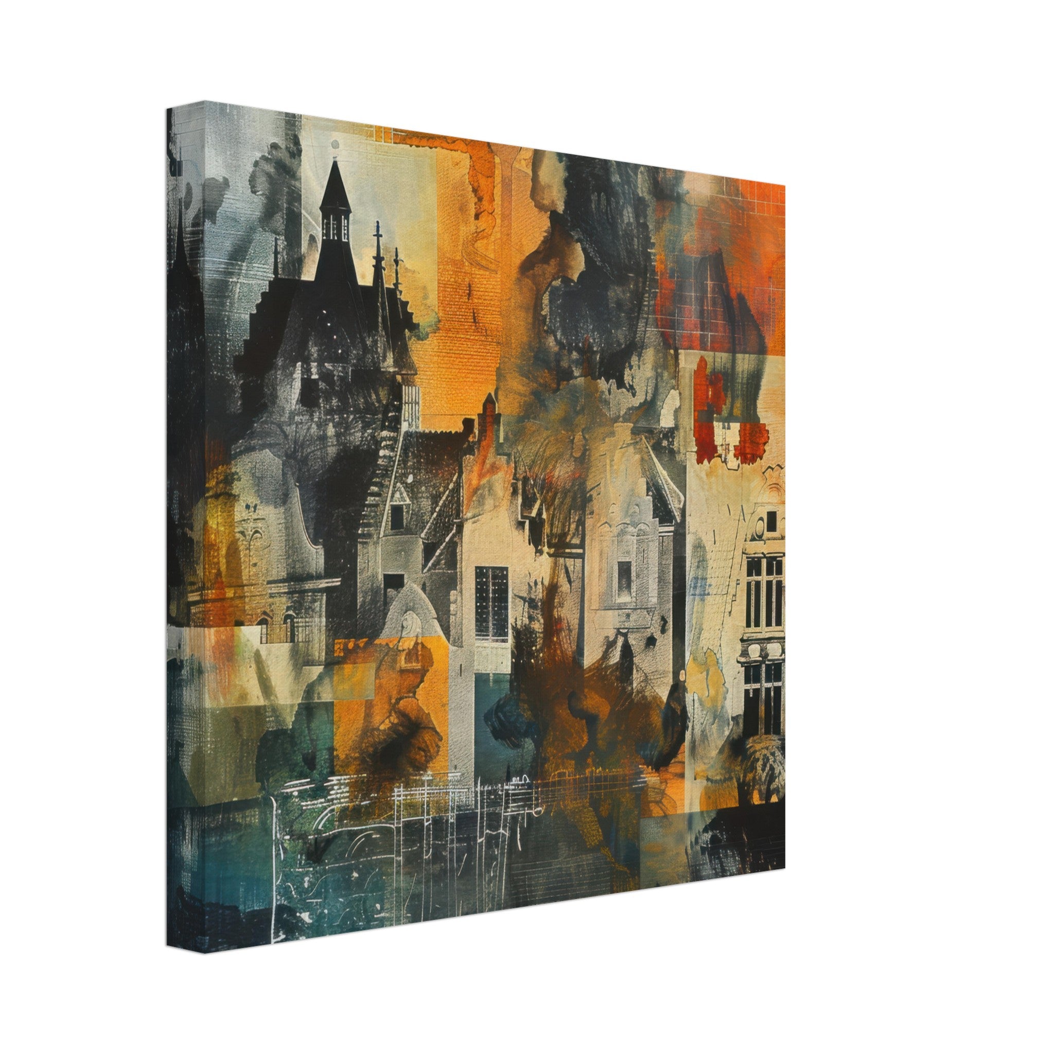 Canvas Square - Old culture of the Netherlands in abstract style 4 - Shop Ai Art WebShop - Digital Art online Store