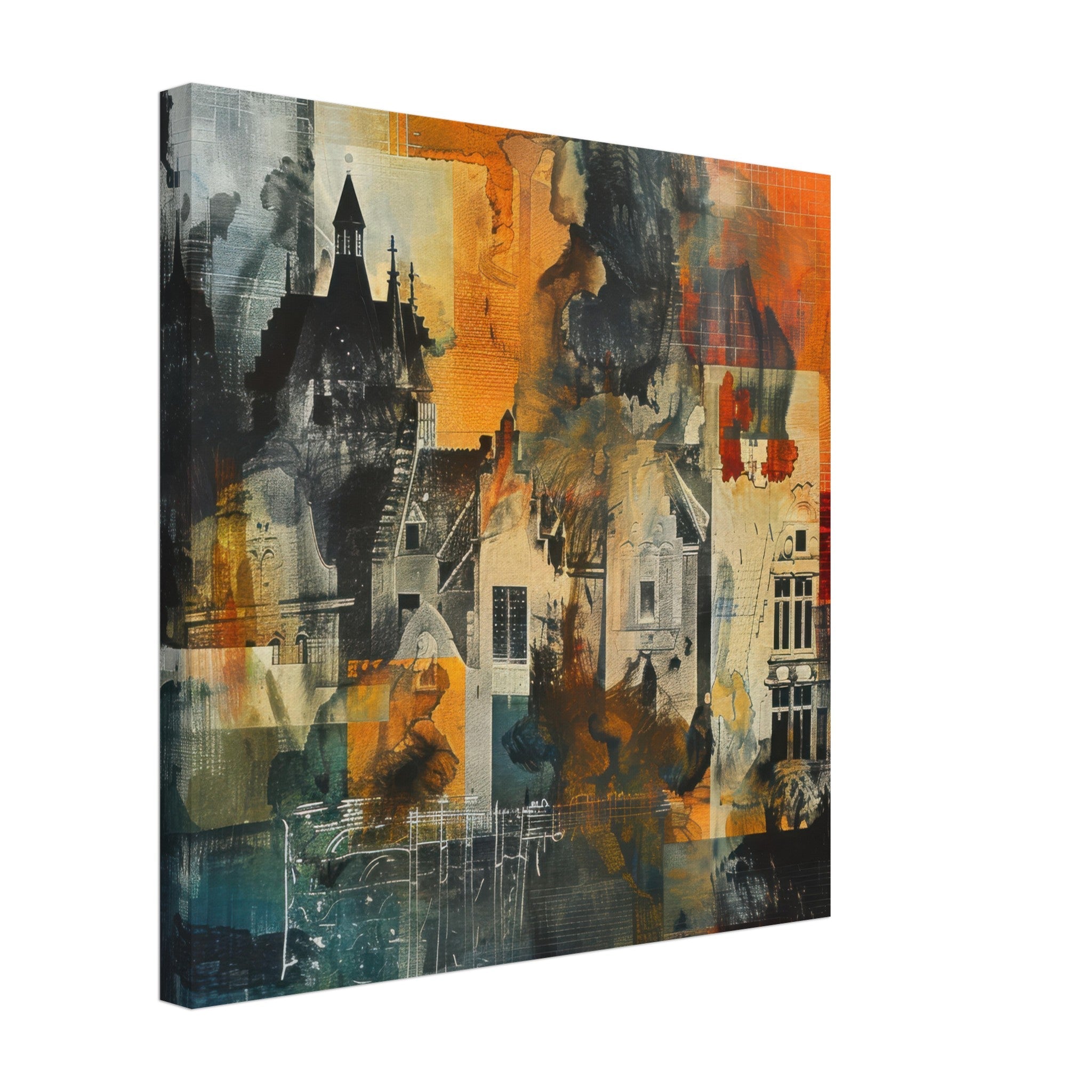 Canvas Square - Old culture of the Netherlands in abstract style 4 - Shop Ai Art WebShop - Digital Art online Store