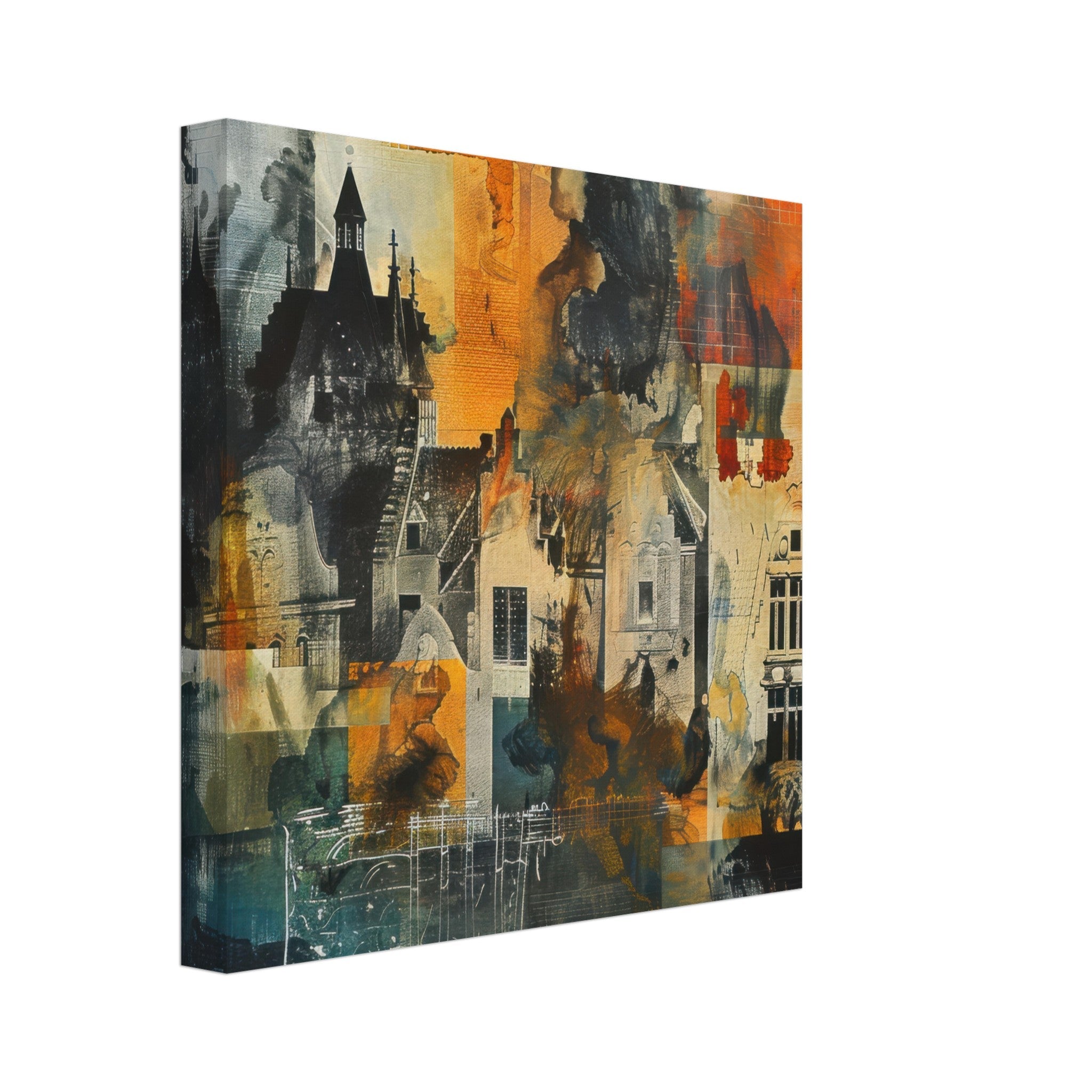 Canvas Square - Old culture of the Netherlands in abstract style 4 - Shop Ai Art WebShop - Digital Art online Store