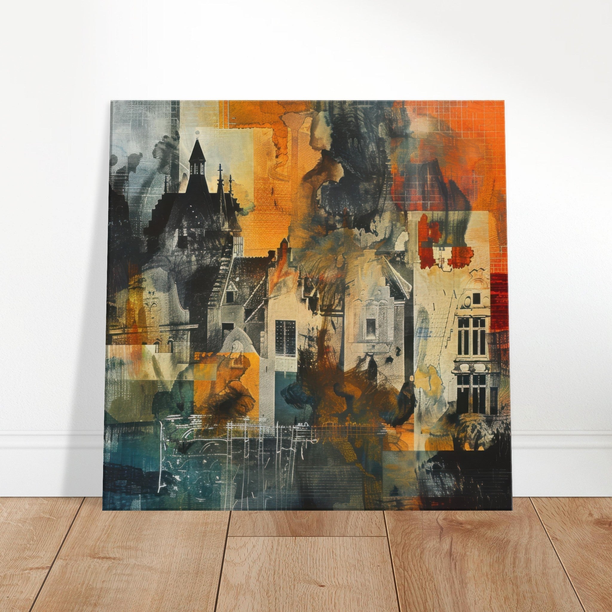 Canvas Square - Old culture of the Netherlands in abstract style 4 - Shop Ai Art WebShop - Digital Art online Store