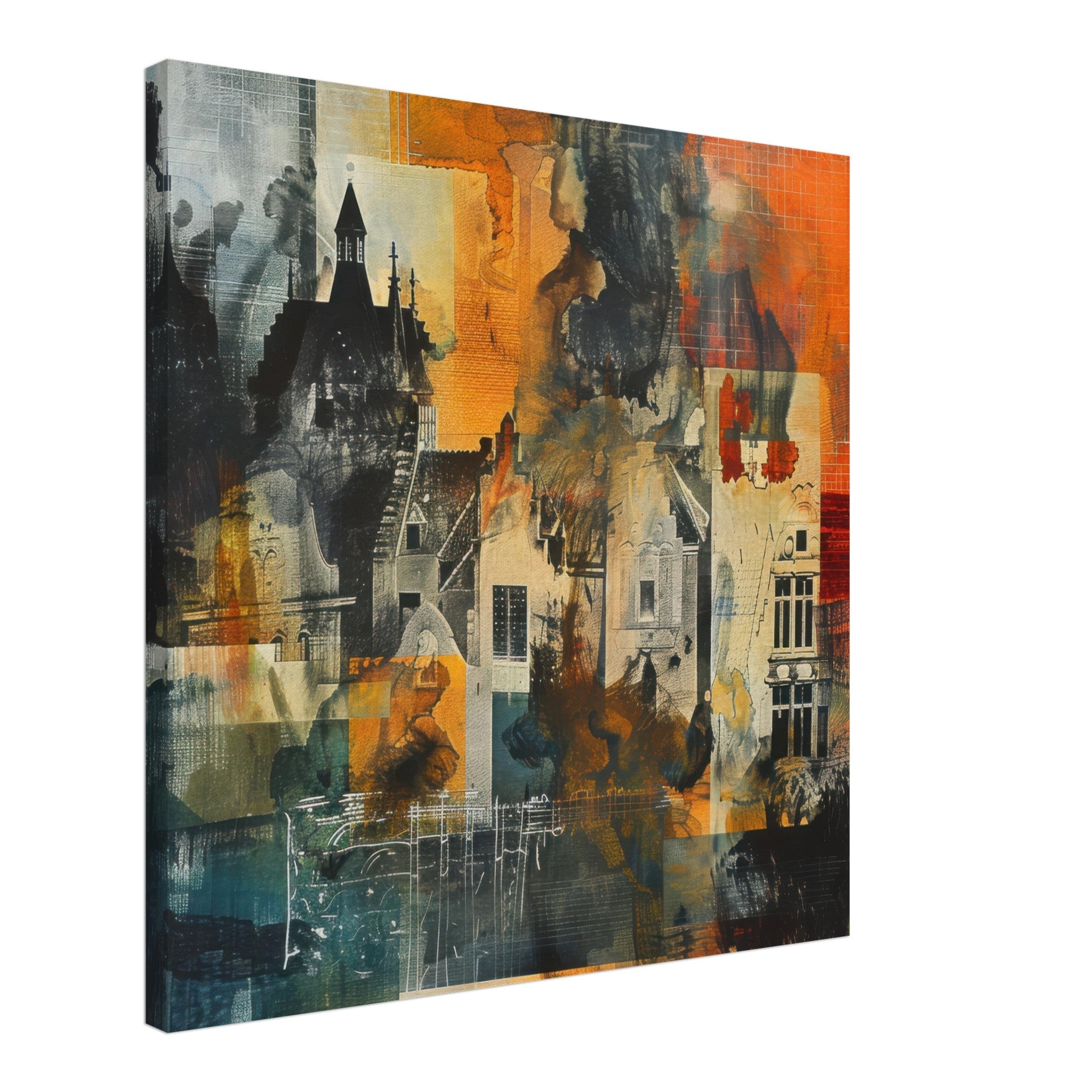 Canvas Square - Old culture of the Netherlands in abstract style 4 - Shop Ai Art WebShop - Digital Art online Store