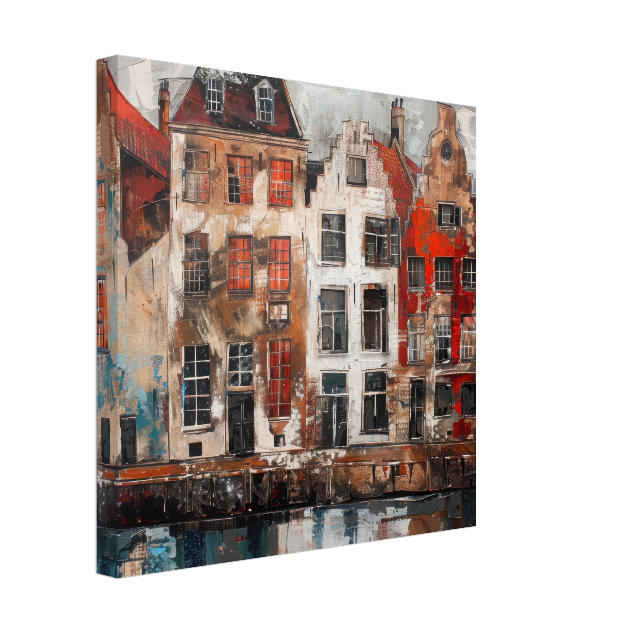 Canvas Square - Old culture of the Netherlands in abstract style - Shop Ai Art WebShop - Digital Art online Store