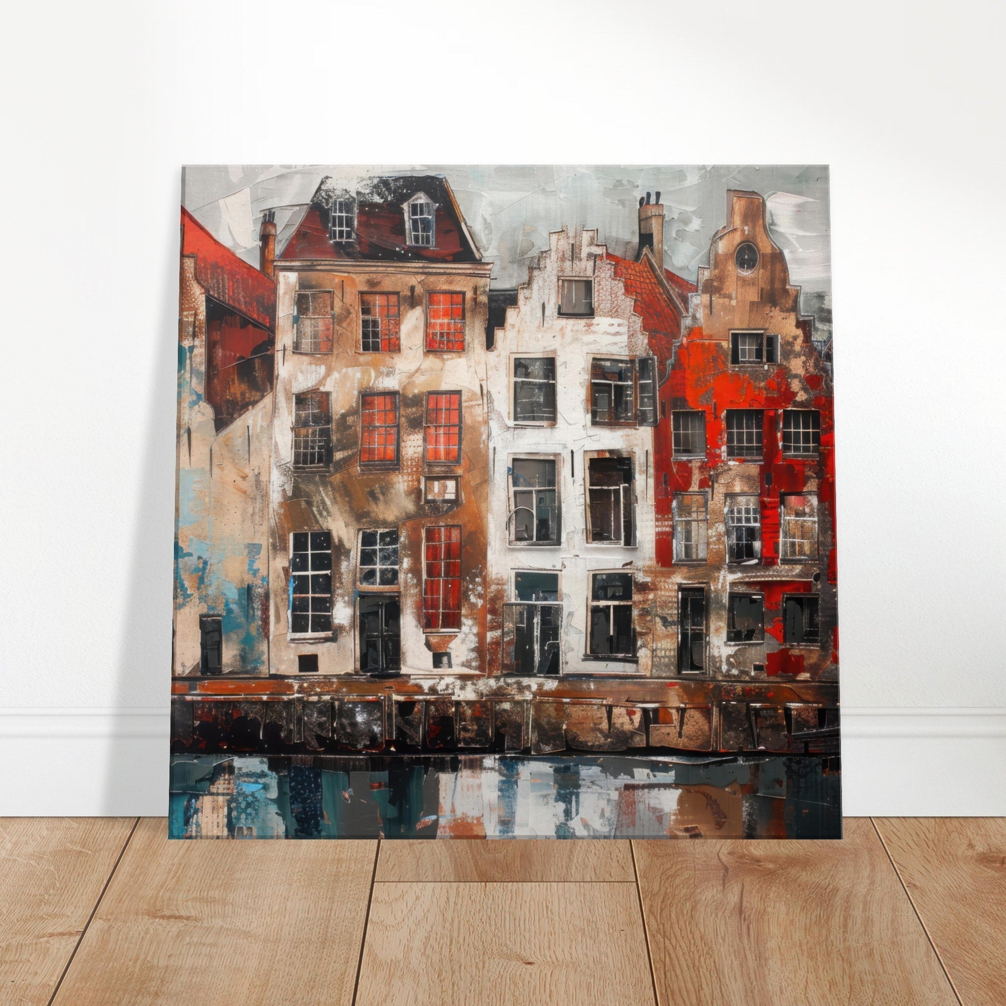 Canvas Square - Old culture of the Netherlands in abstract style - Shop Ai Art WebShop - Digital Art online Store