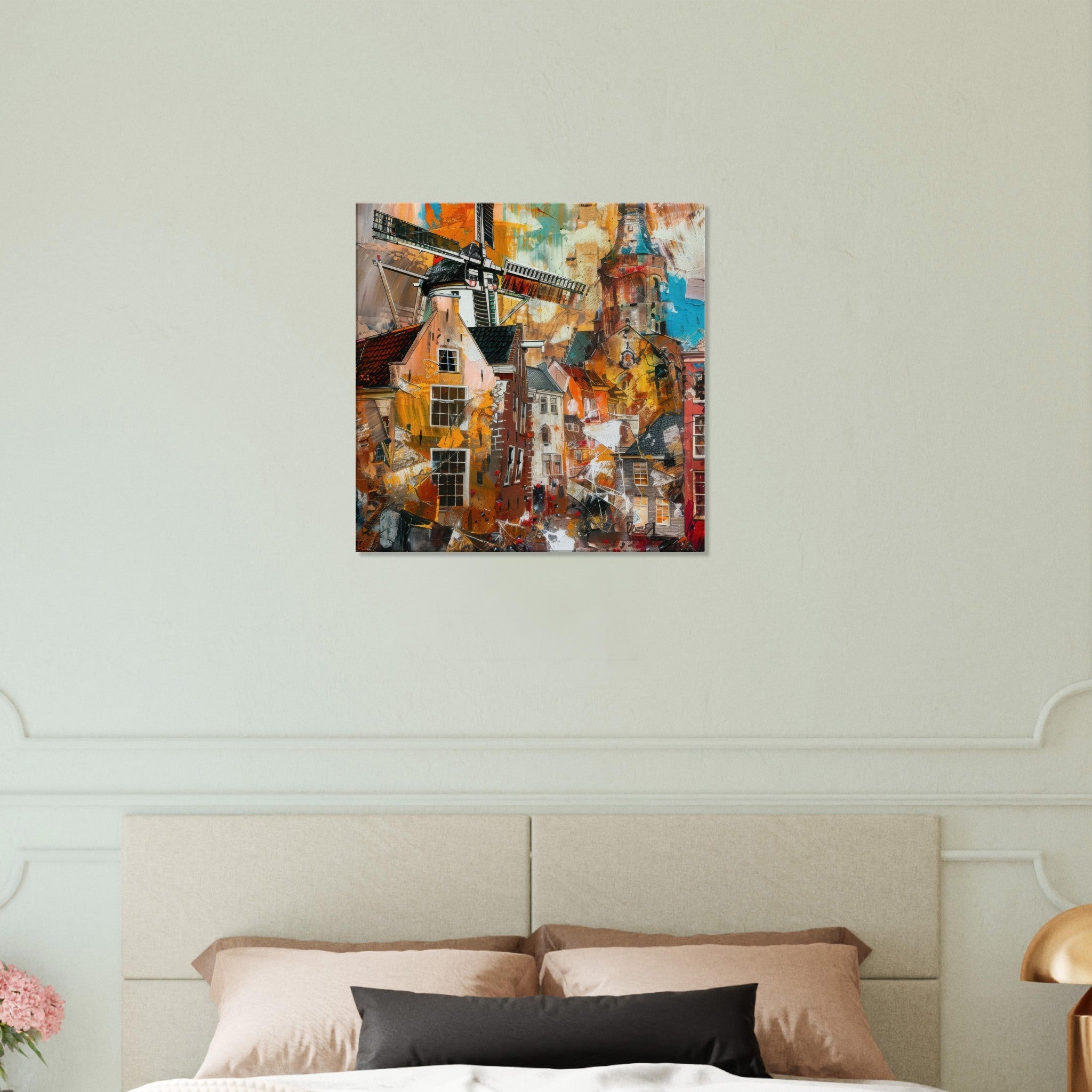 Canvas Square - Old culture of the Netherlands in abstract style 5 - Shop Ai Art WebShop - Digital Art online Store