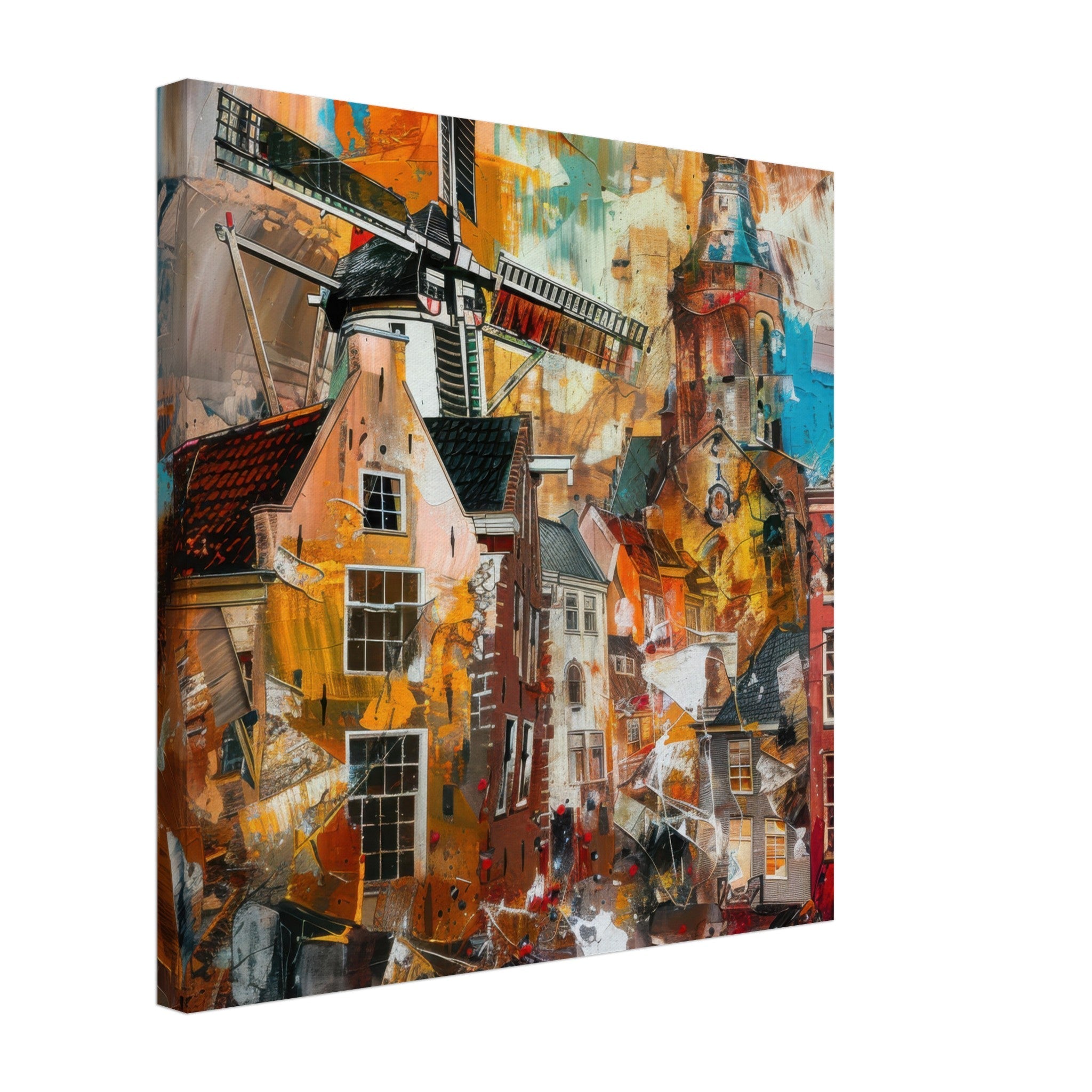 Canvas Square - Old culture of the Netherlands in abstract style 5 - Shop Ai Art WebShop - Digital Art online Store