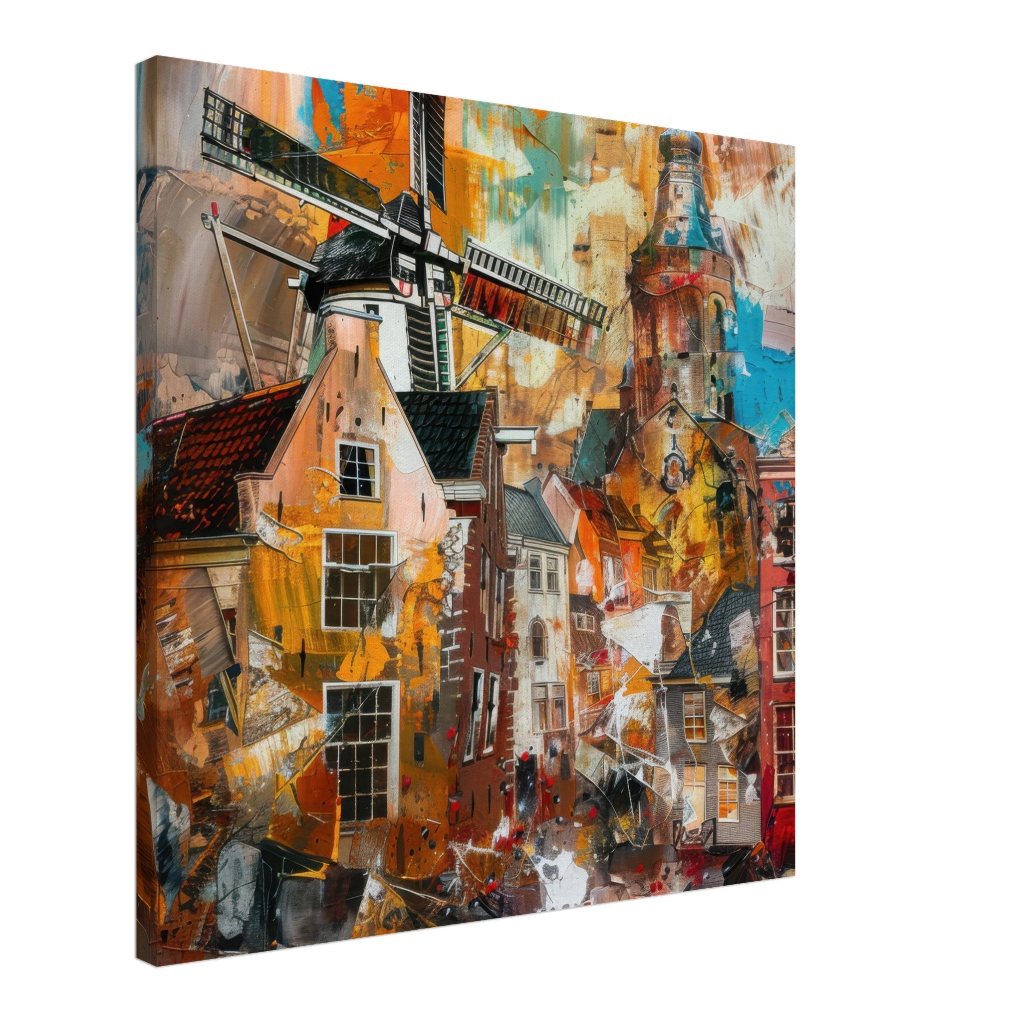 Canvas Square - Old culture of the Netherlands in abstract style 5 - Shop Ai Art WebShop - Digital Art online Store