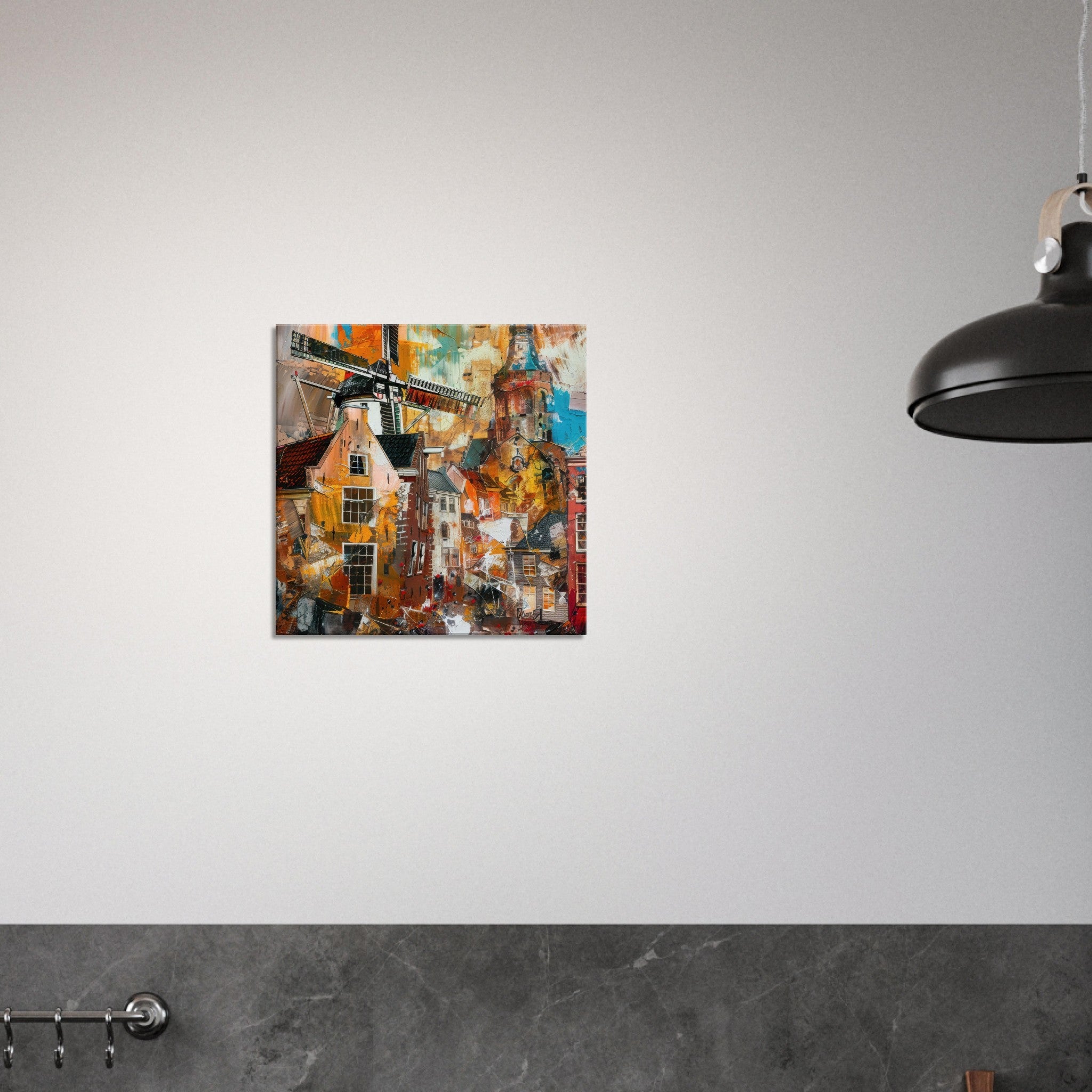Canvas Square - Old culture of the Netherlands in abstract style 5 - Shop Ai Art WebShop - Digital Art online Store