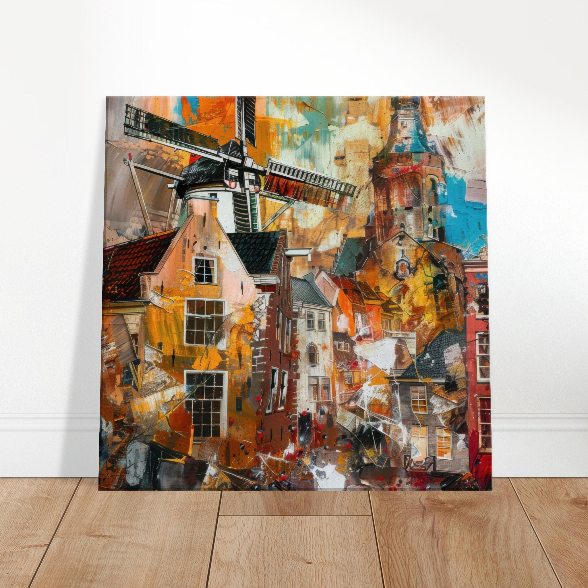 Canvas Square - Old culture of the Netherlands in abstract style 5 - Shop Ai Art WebShop - Digital Art online Store