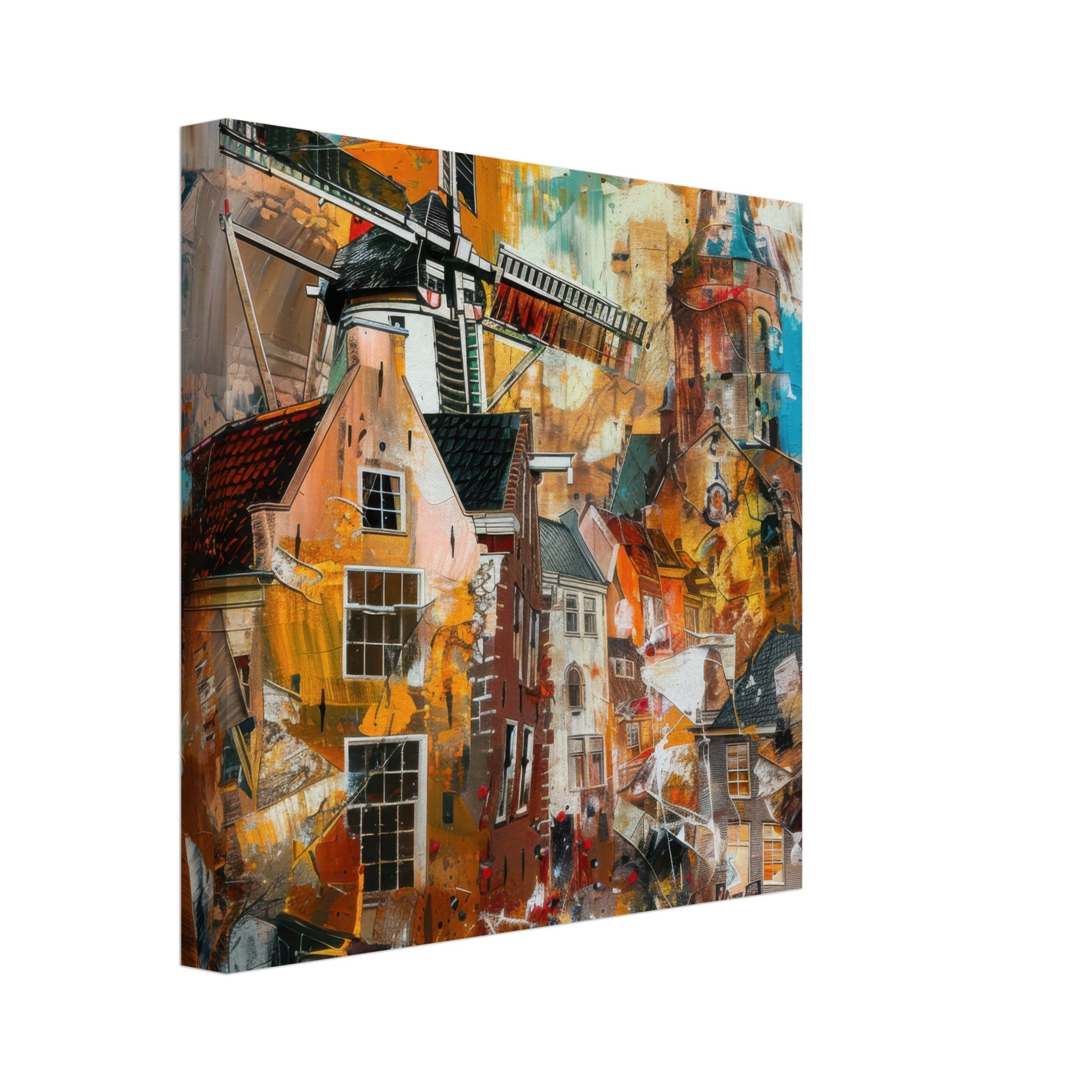 Canvas Square - Old culture of the Netherlands in abstract style 5 - Shop Ai Art WebShop - Digital Art online Store