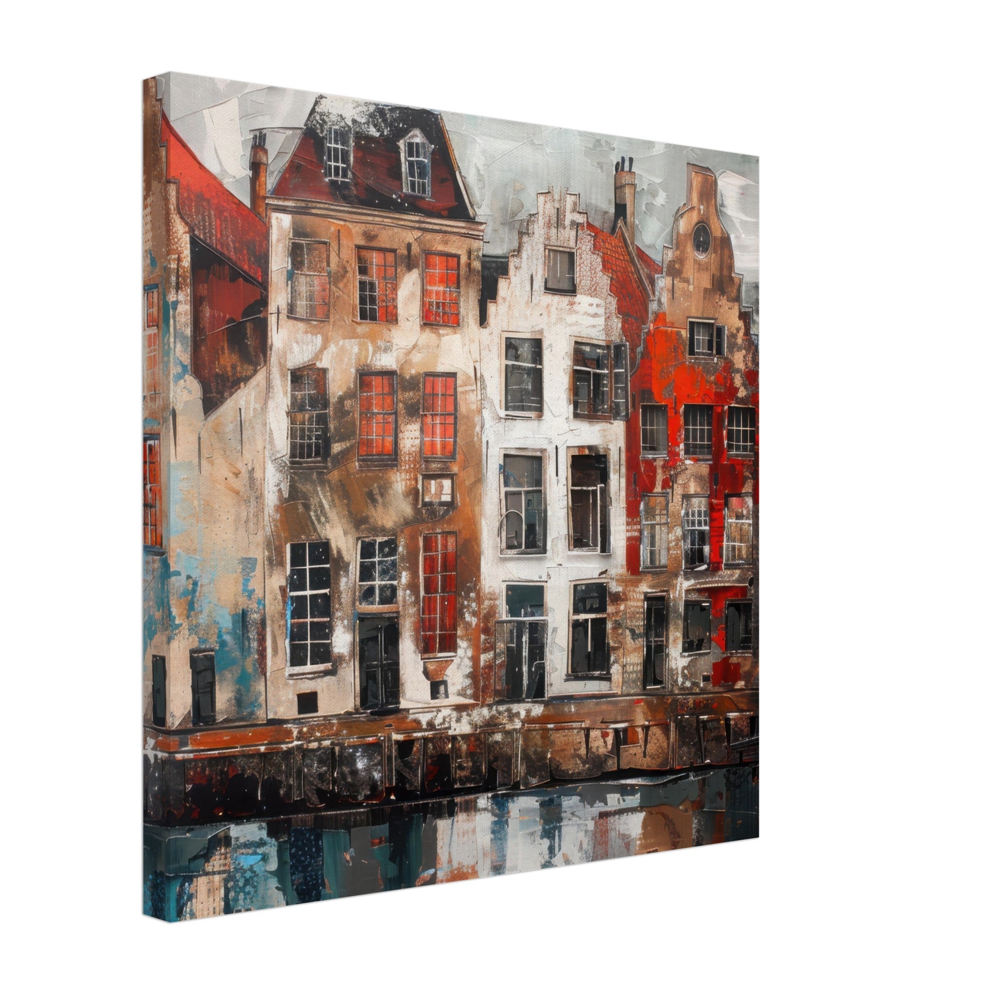 Canvas Square - Old culture of the Netherlands in abstract style - Shop Ai Art WebShop - Digital Art online Store