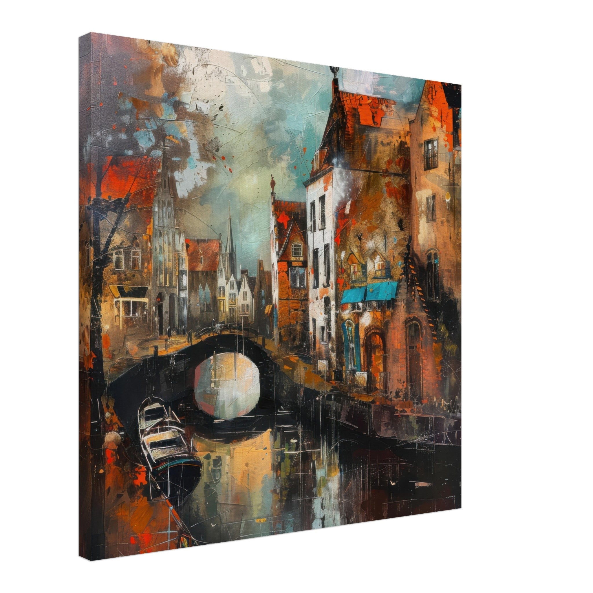 Canvas Square - Old culture of the Netherlands in abstract style 6 - Shop Ai Art WebShop - Digital Art online Store