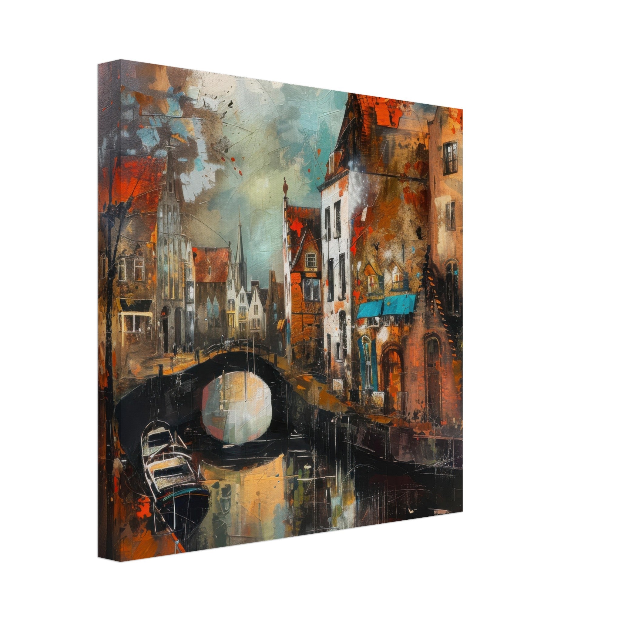 Canvas Square - Old culture of the Netherlands in abstract style 6 - Shop Ai Art WebShop - Digital Art online Store