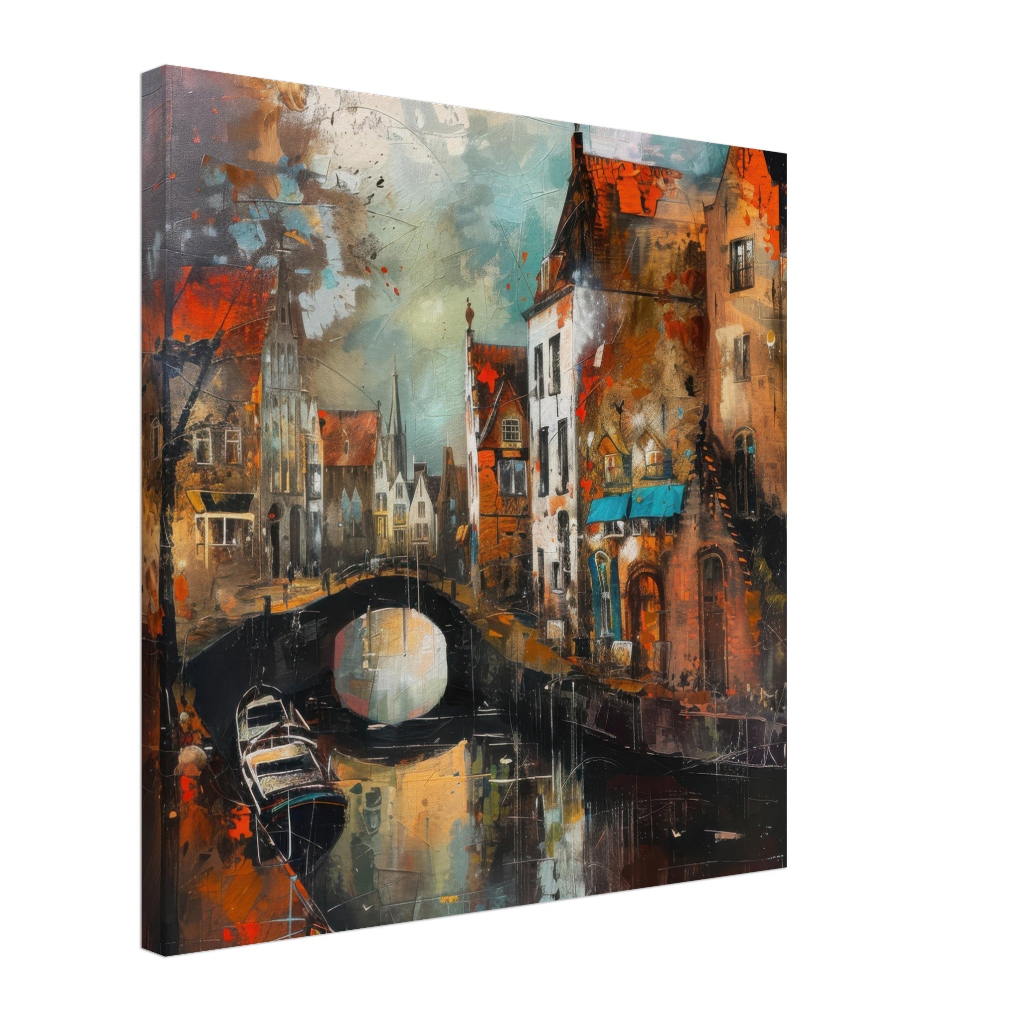 Canvas Square - Old culture of the Netherlands in abstract style 6 - Shop Ai Art WebShop - Digital Art online Store