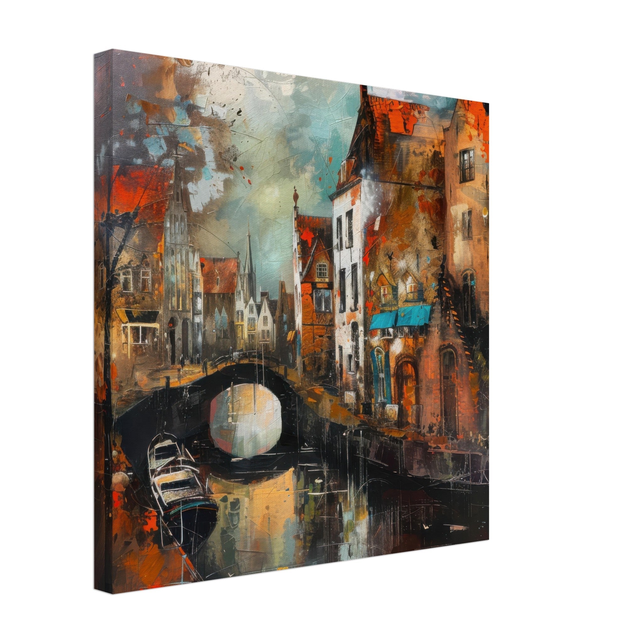Canvas Square - Old culture of the Netherlands in abstract style 6 - Shop Ai Art WebShop - Digital Art online Store