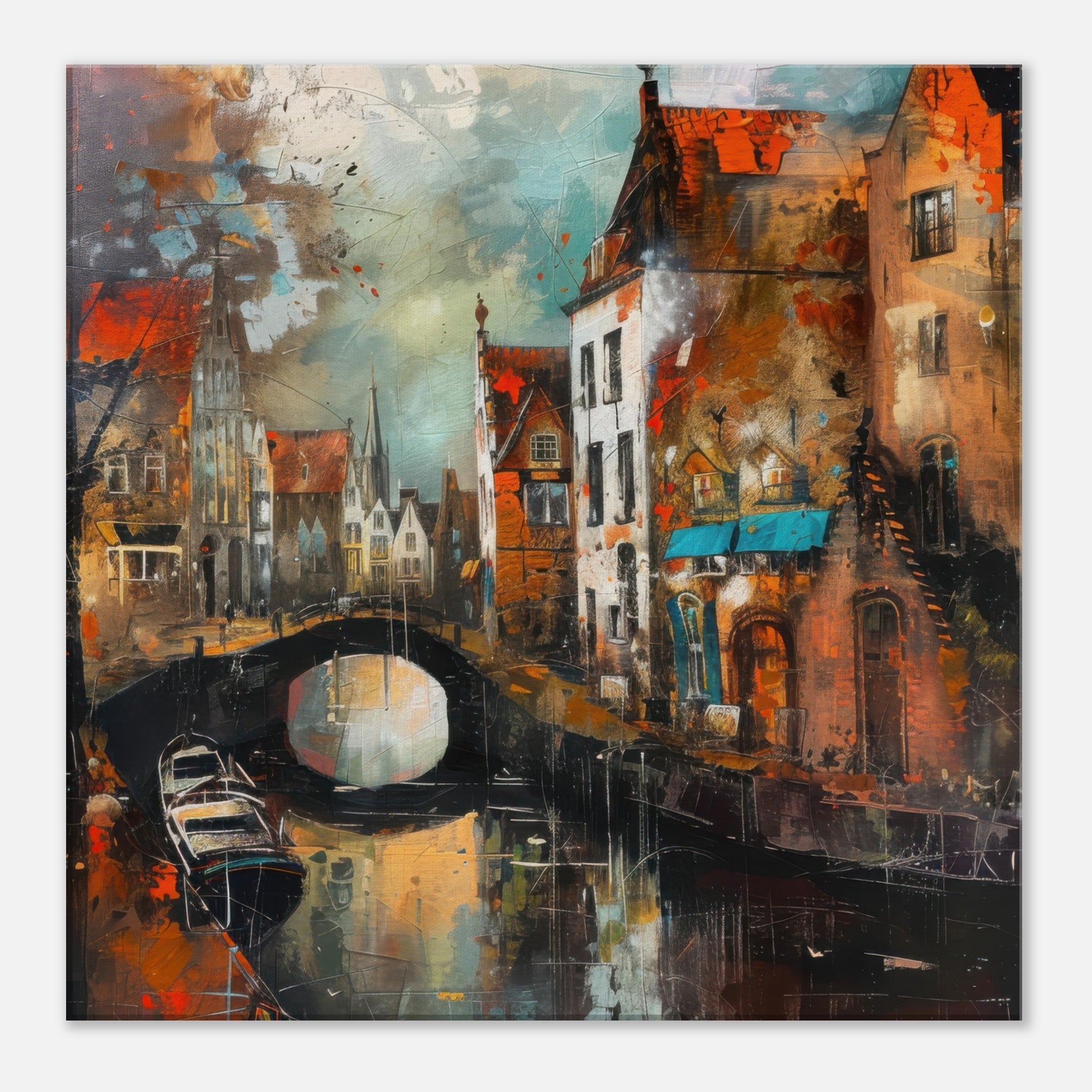Canvas Square - Old culture of the Netherlands in abstract style 6 - Shop Ai Art WebShop - Digital Art online Store