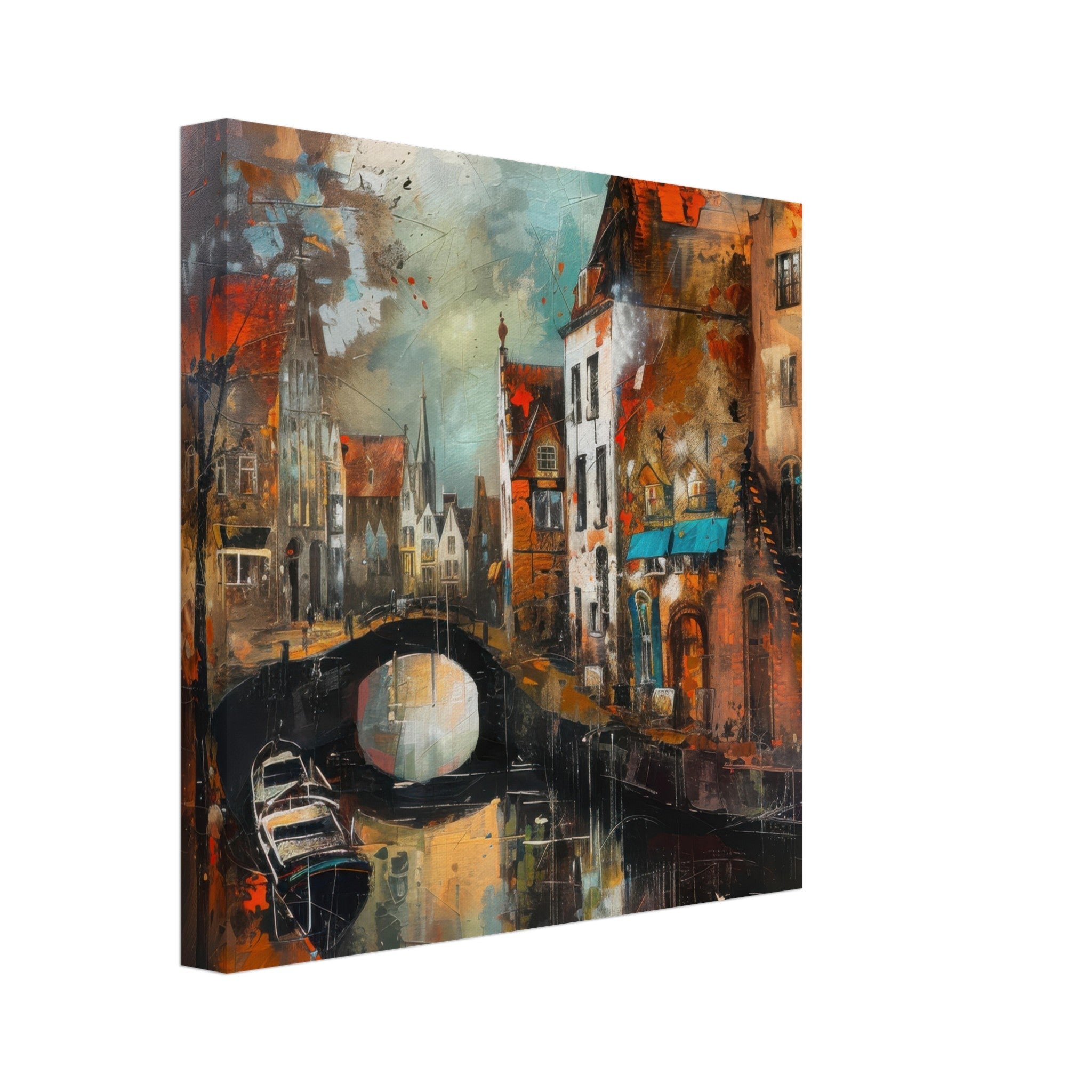 Canvas Square - Old culture of the Netherlands in abstract style 6 - Shop Ai Art WebShop - Digital Art online Store
