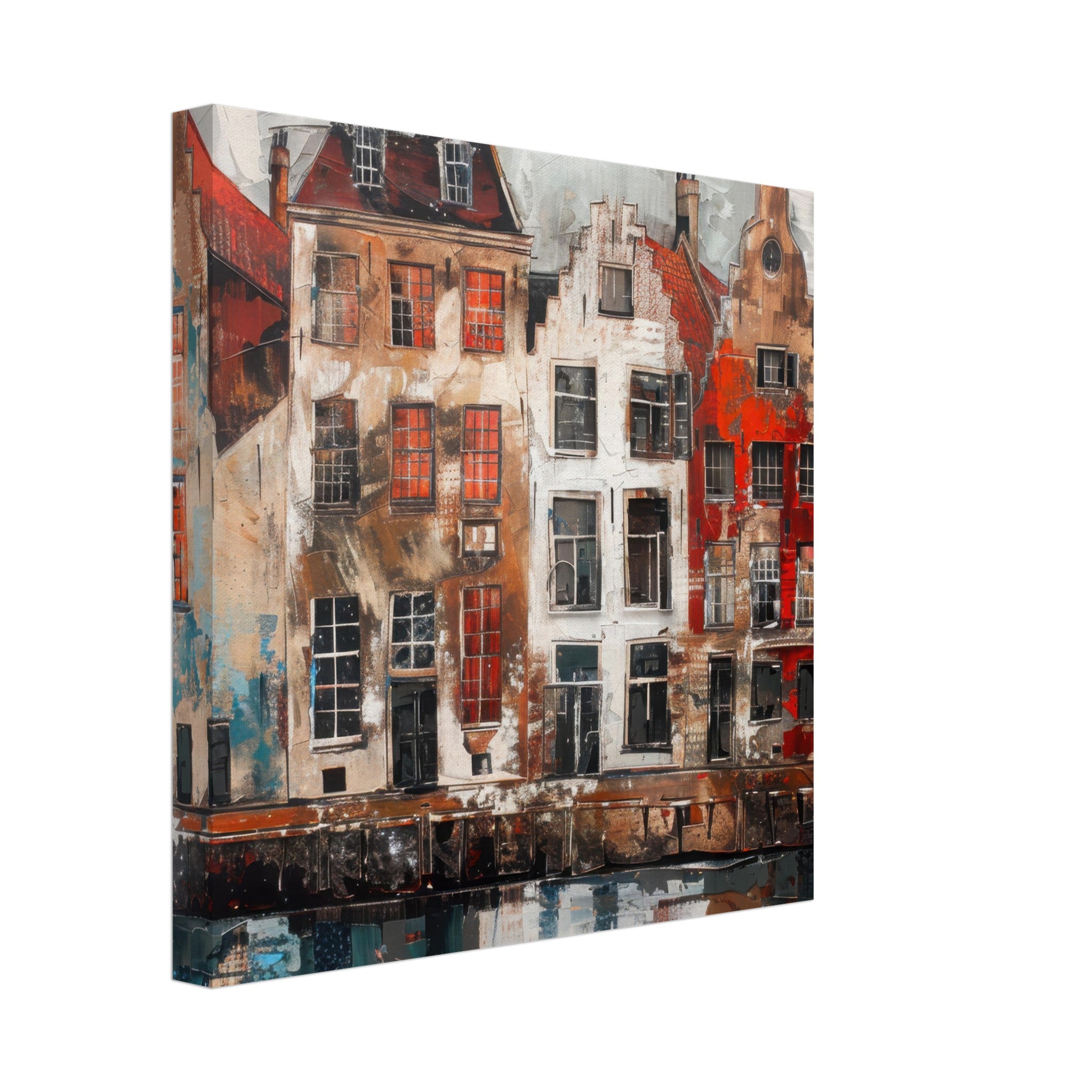 Canvas Square - Old culture of the Netherlands in abstract style - Shop Ai Art WebShop - Digital Art online Store