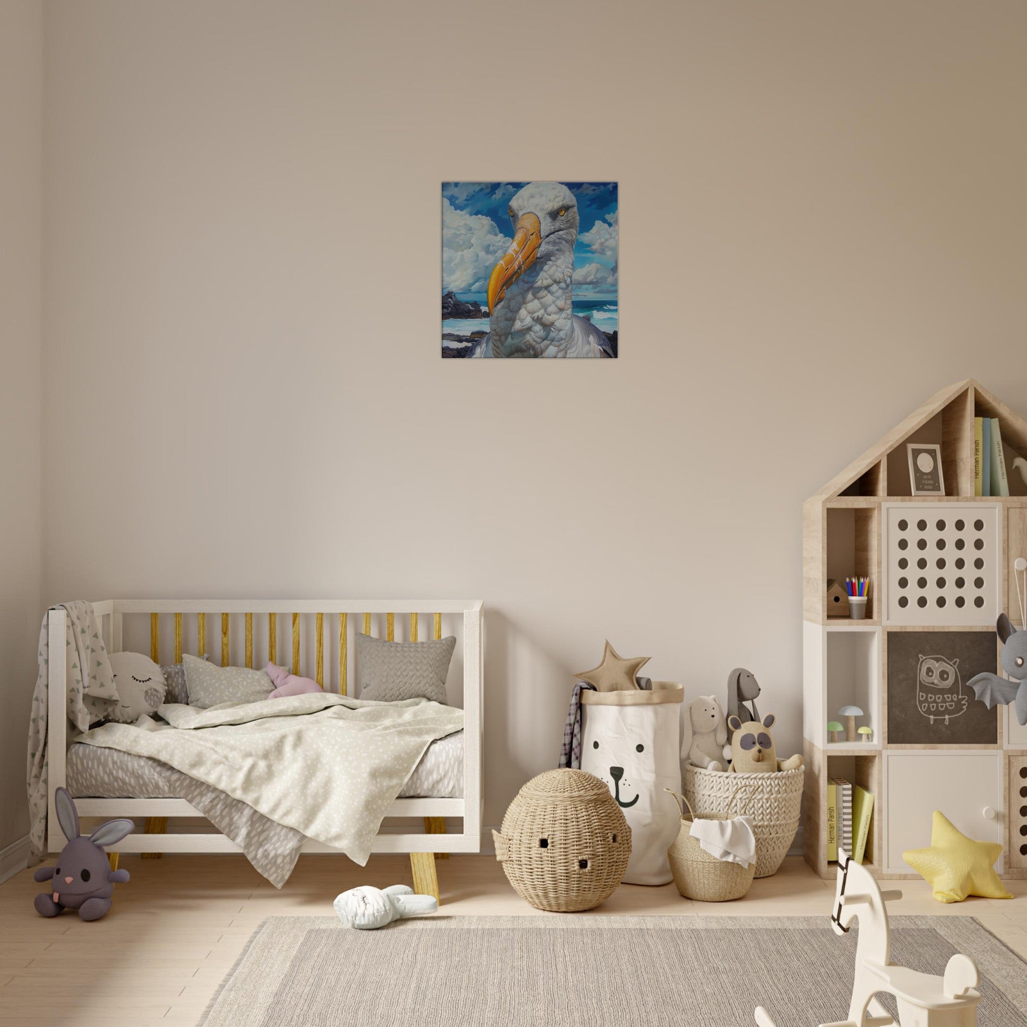 Canvas Square - Rough Nature Galapagos Albatros 2 - Shop Ai Art WebShop - Digital Art online Store