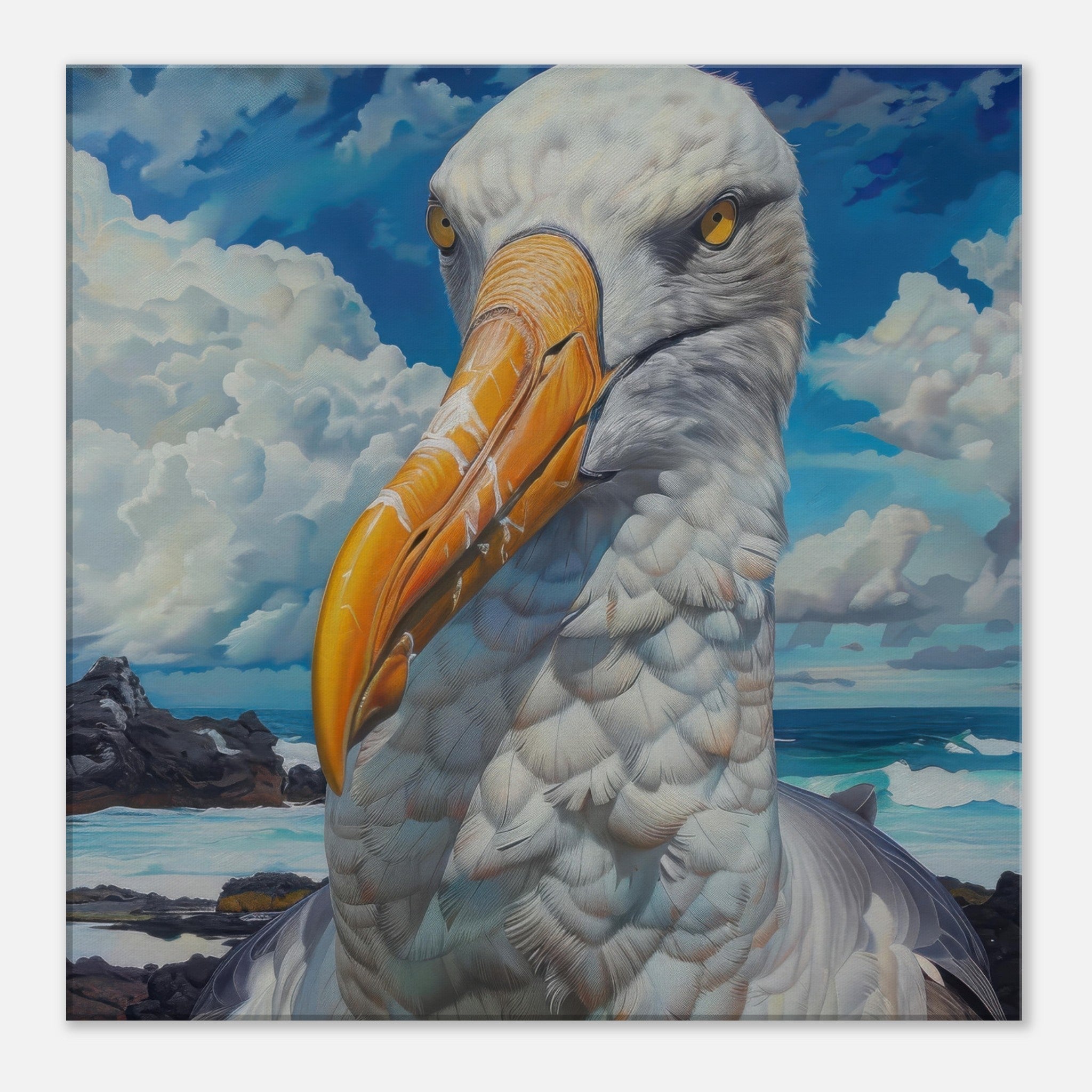 Canvas Square - Rough Nature Galapagos Albatros 2 - Shop Ai Art WebShop - Digital Art online Store